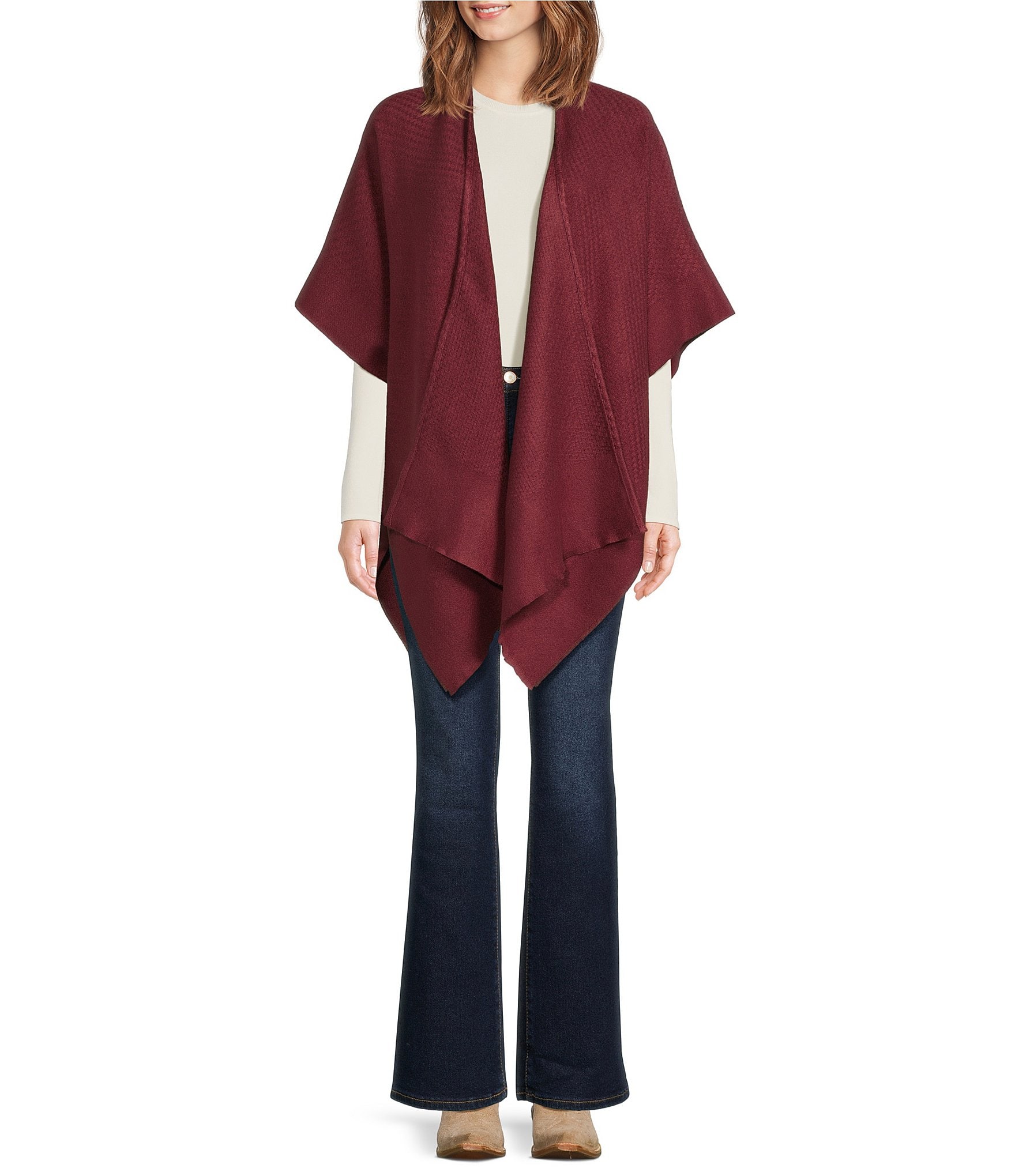 Vince Camuto Solid Basket Weave Feather Topper