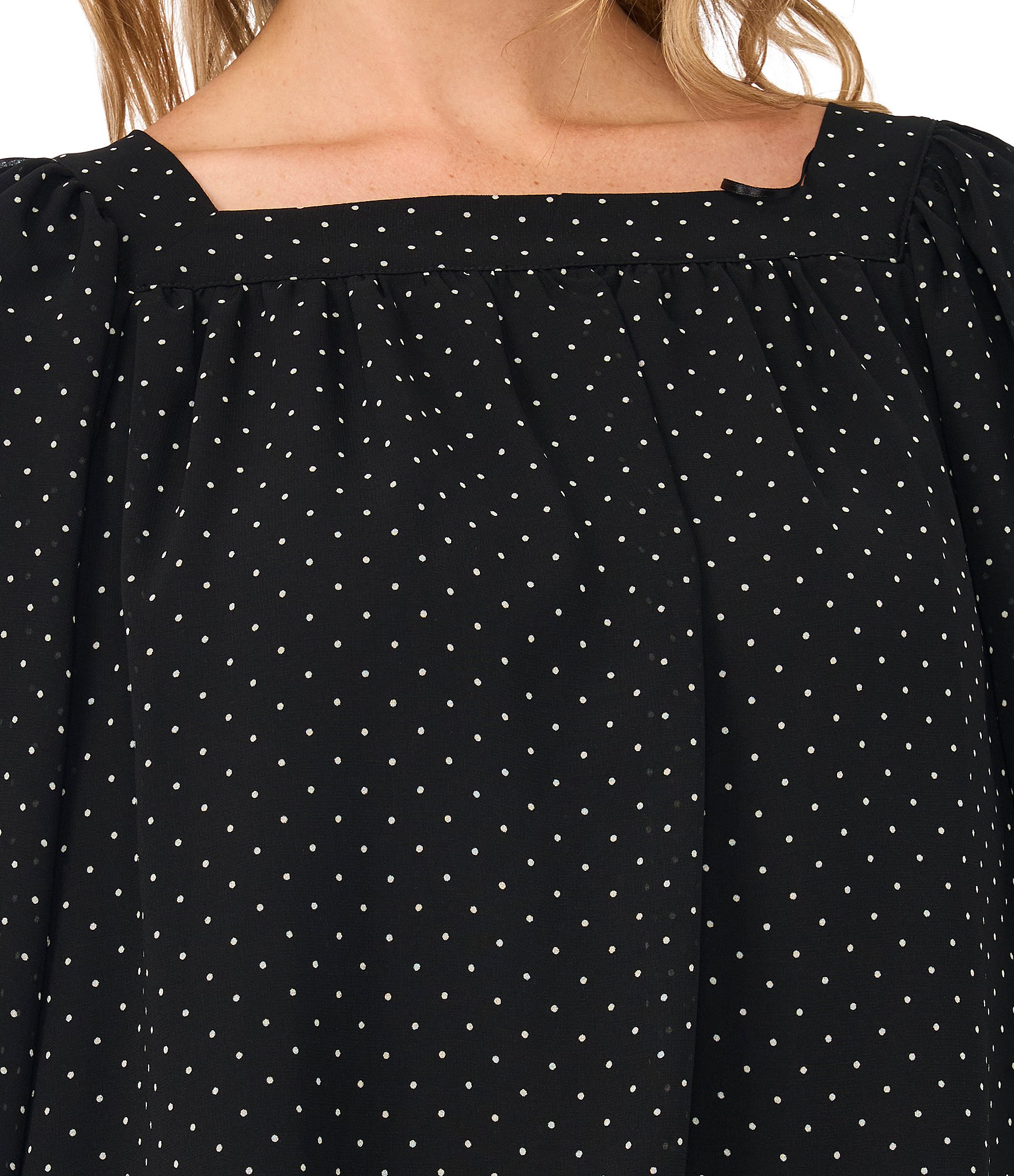 Vince Camuto Square Neck 3/4 Sleeve Bubble Blouse