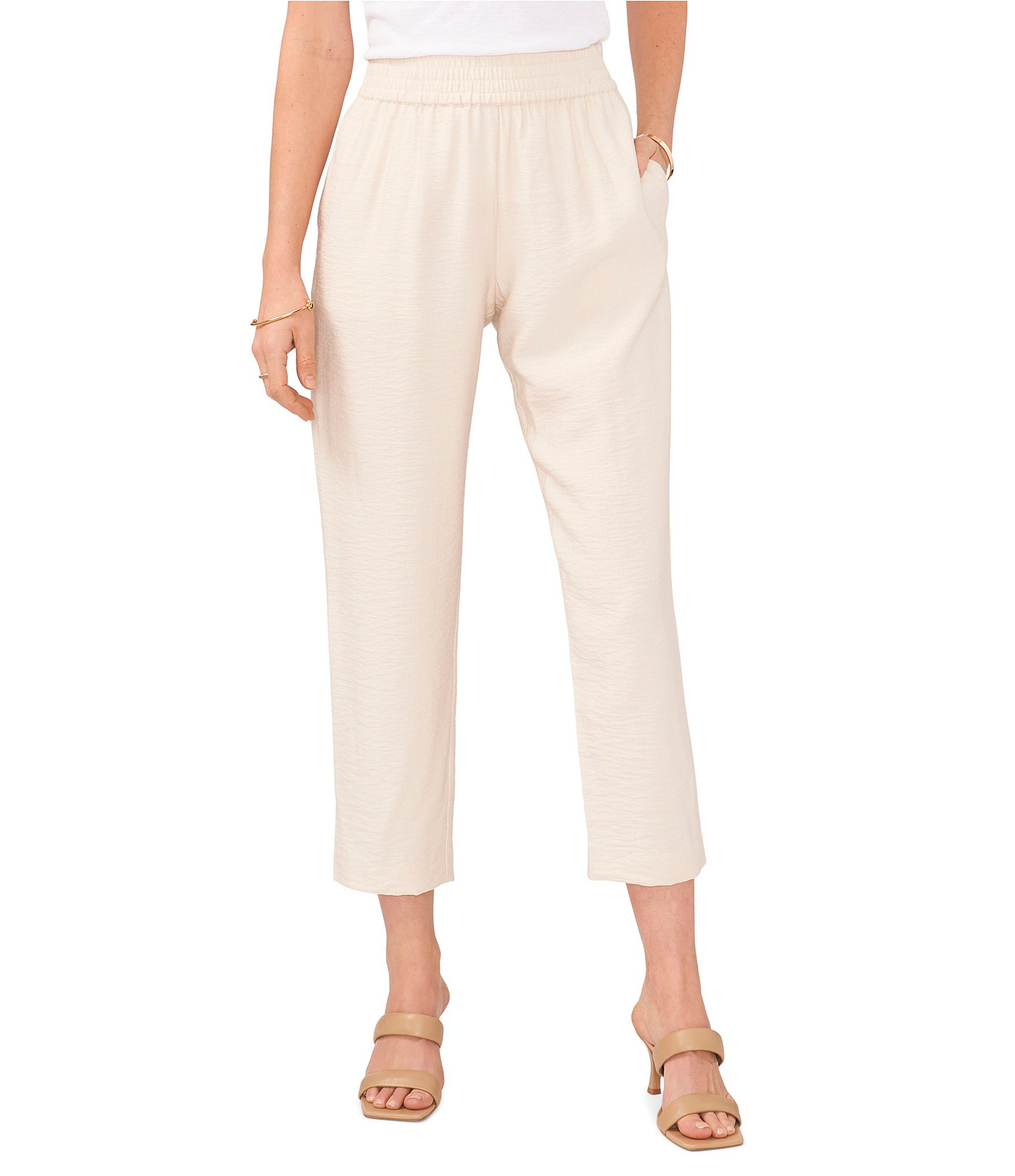 Vince Camuto Straight Leg Rumple Pull-On Pants | Dillard's