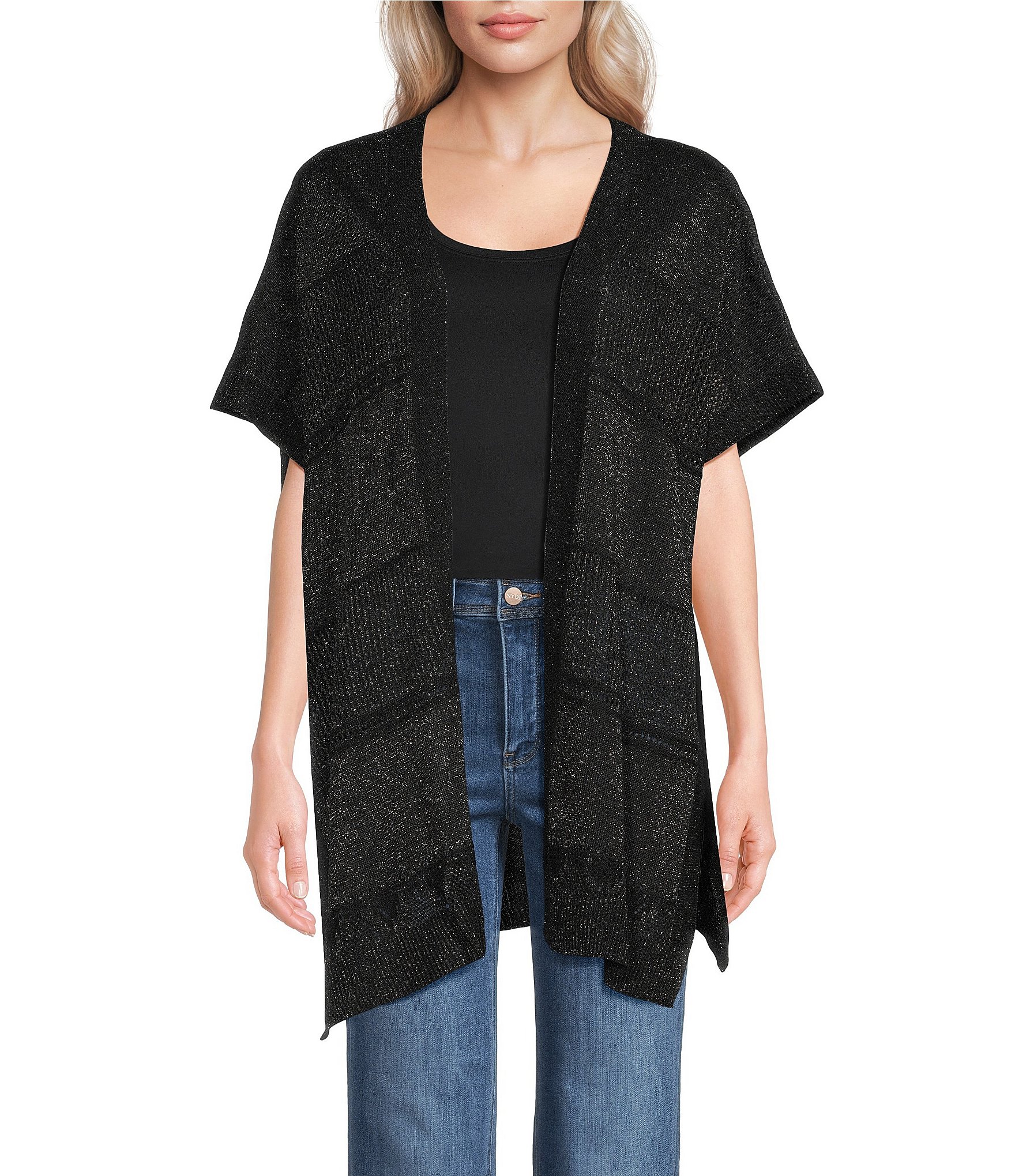 Vince Camuto Textured Shiny Knit Topper