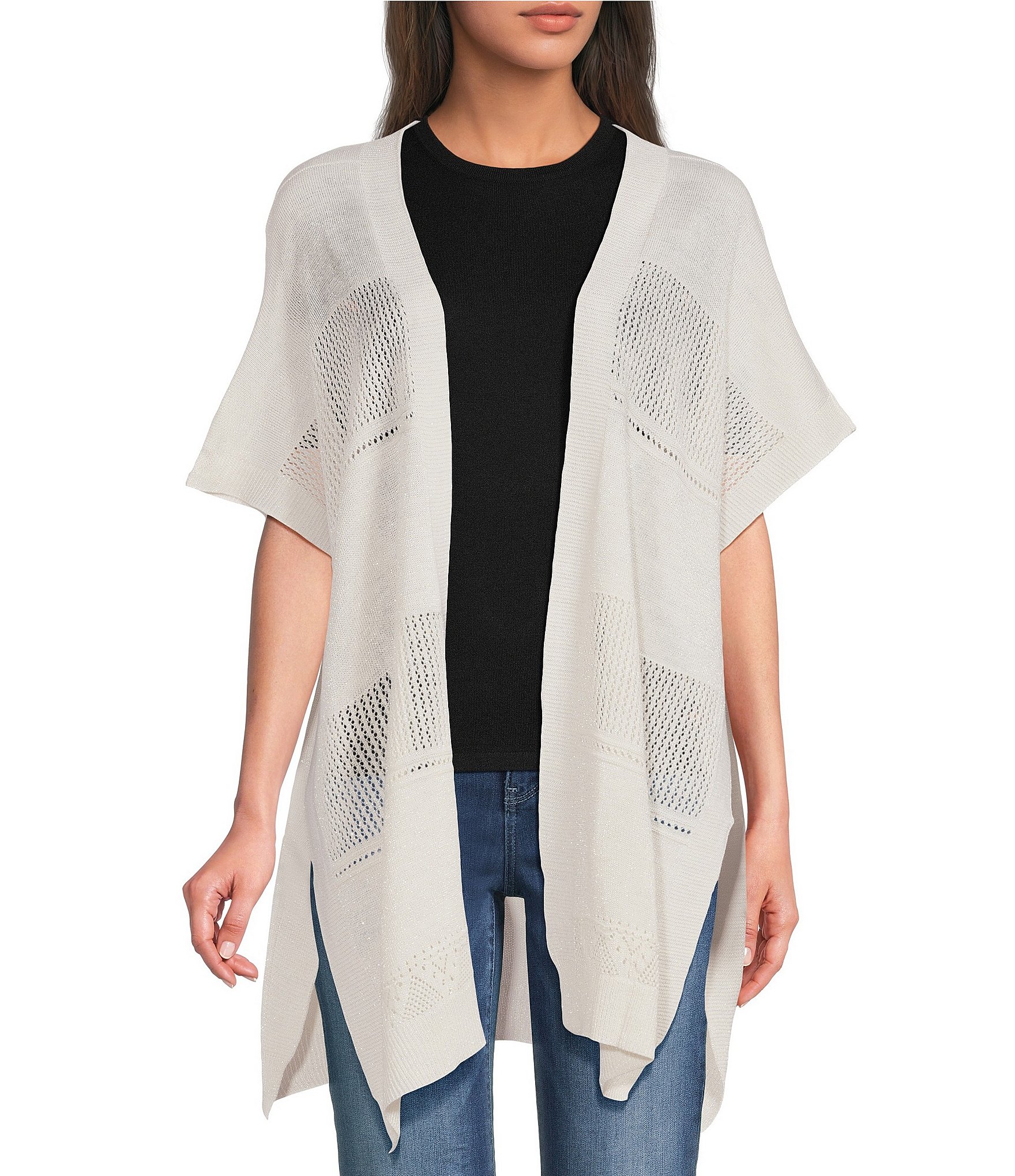 Vince Camuto Textured Shiny Knit Topper