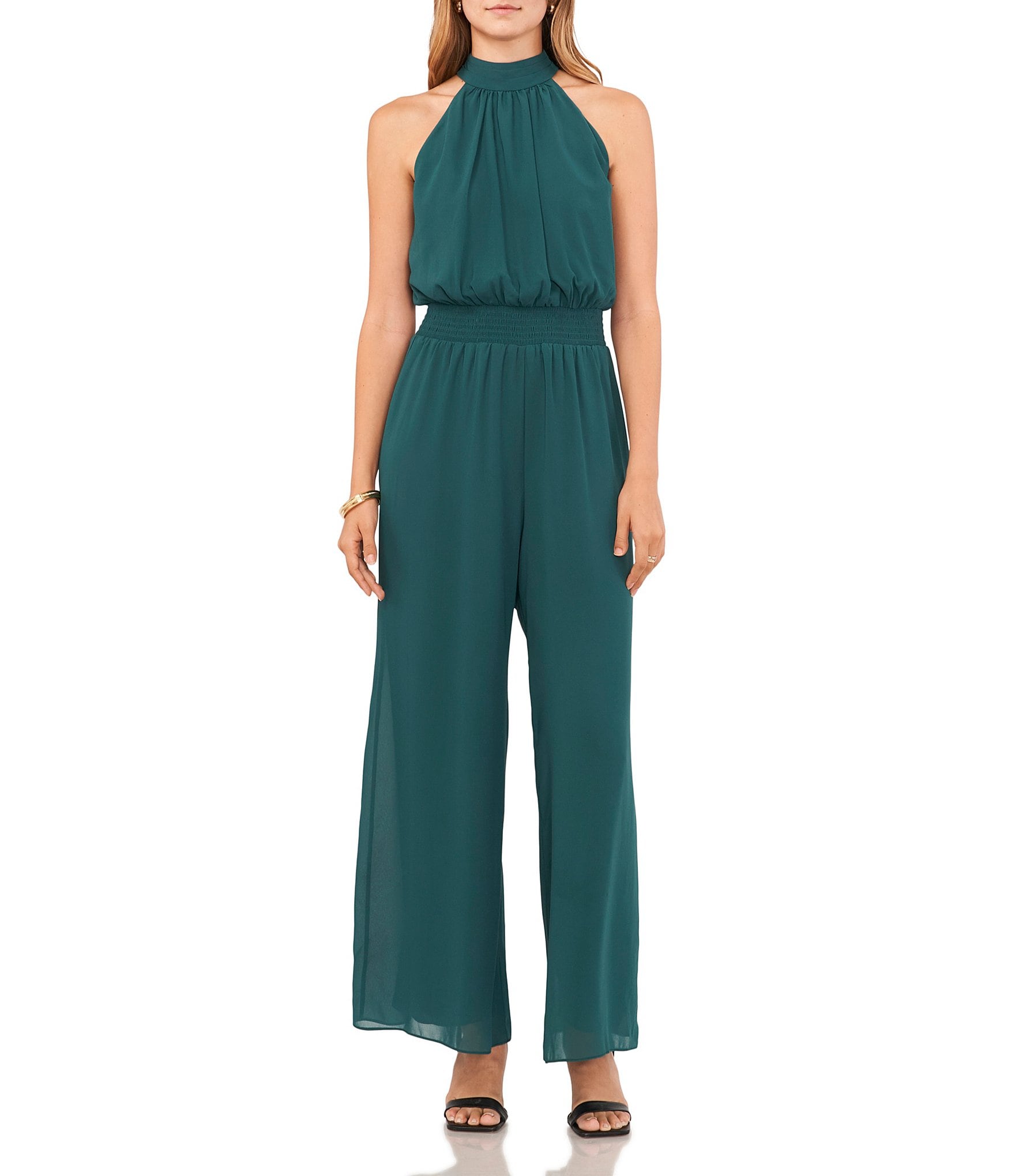 Vince Camuto Tie Back Halter Neck Sleeveless Jumpsuit Dillards