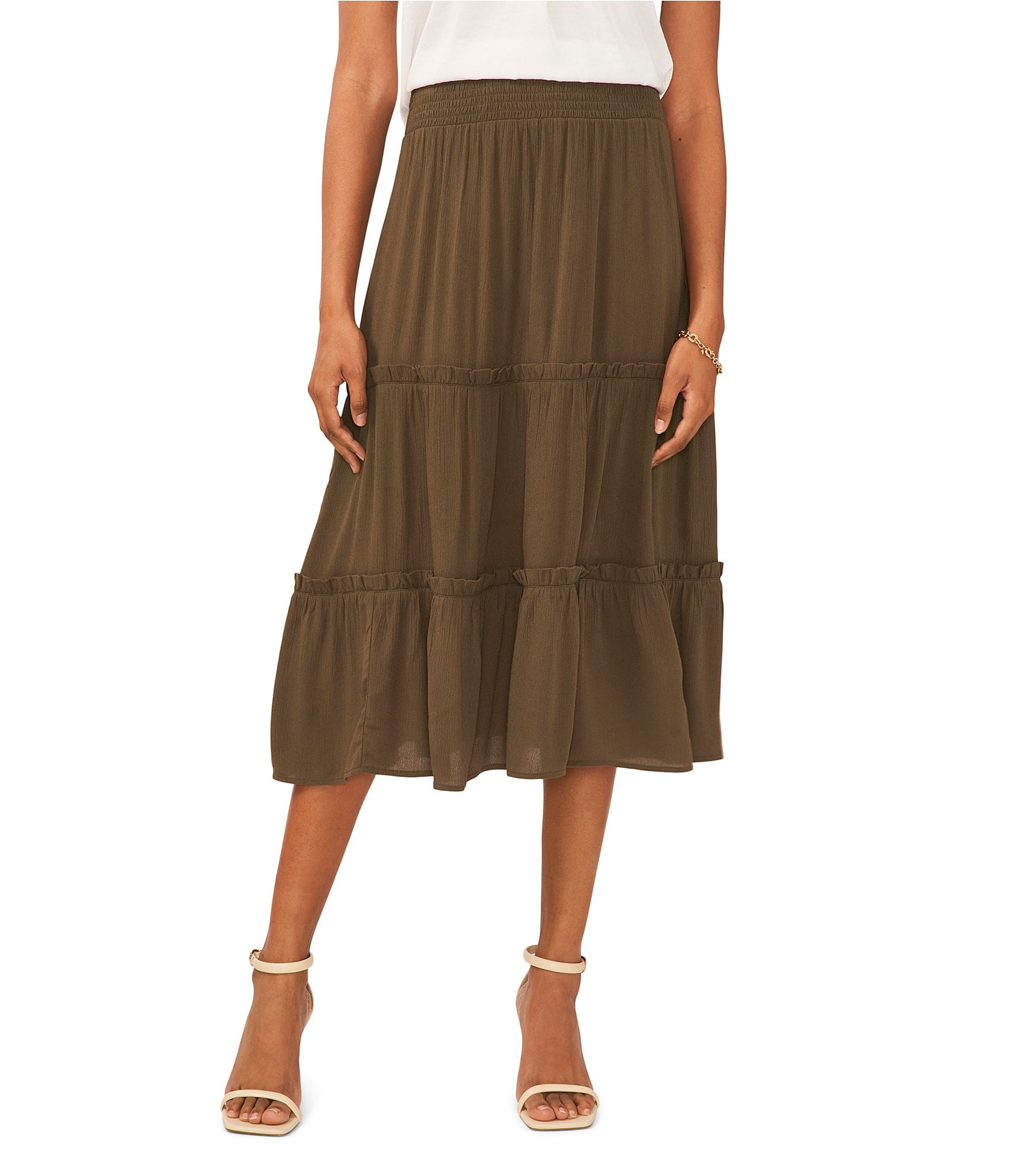 Vince Camuto Tiered Elastic Waist Maxi Skirt | Dillard's