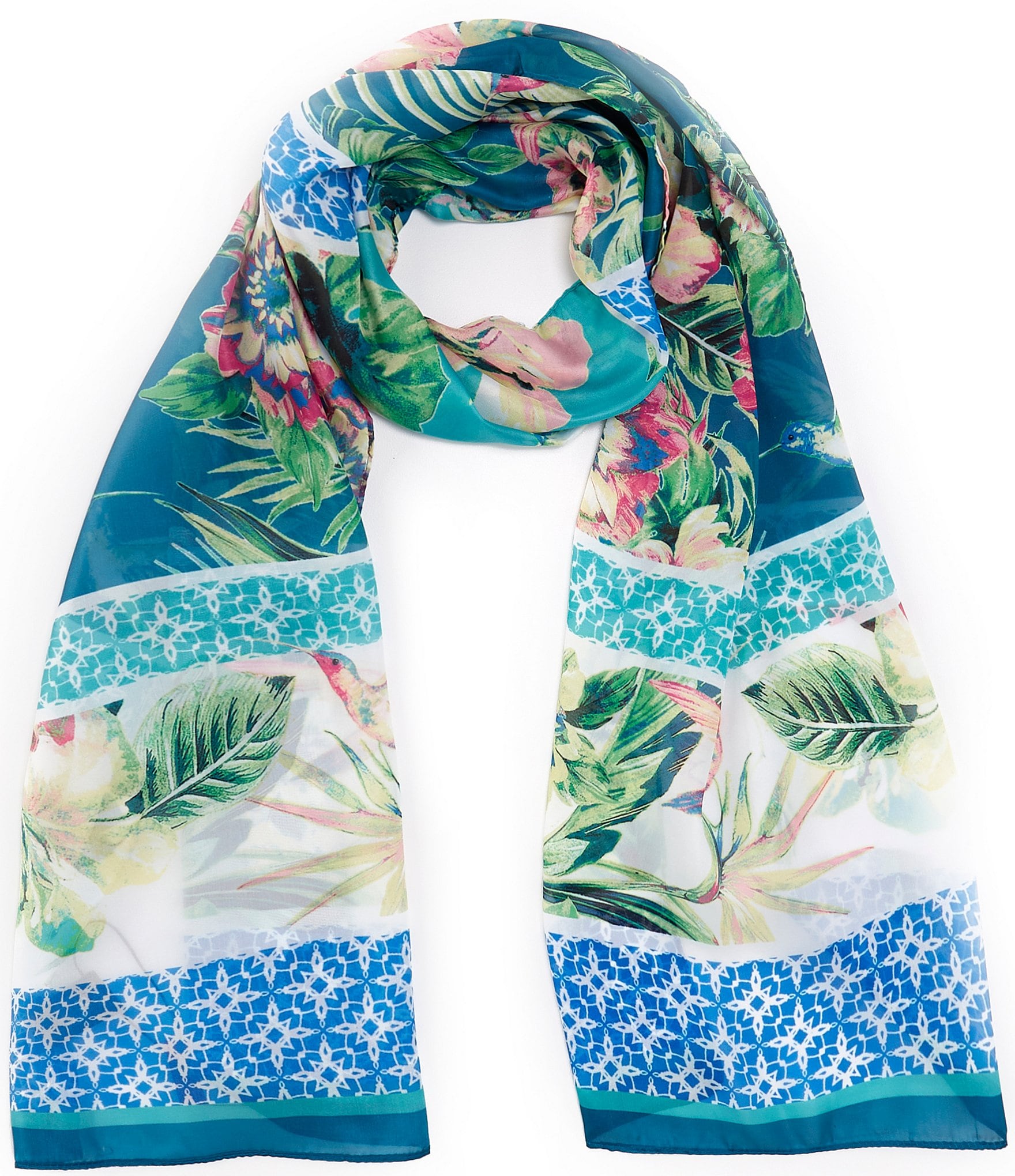 Vince Camuto Tropical Floral Oblong Scarf