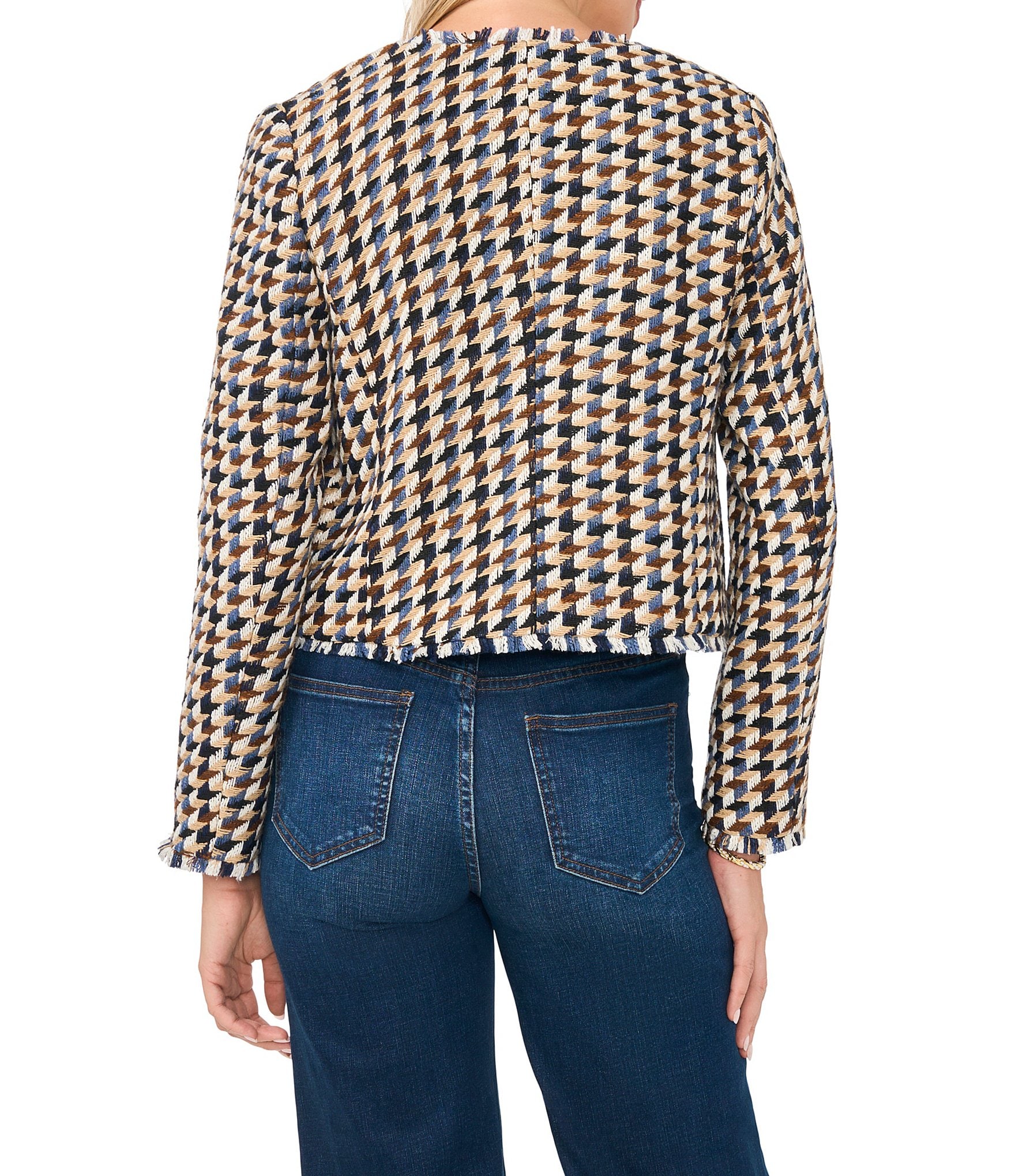 Vince Camuto Tweed Crop Button Front Jacket