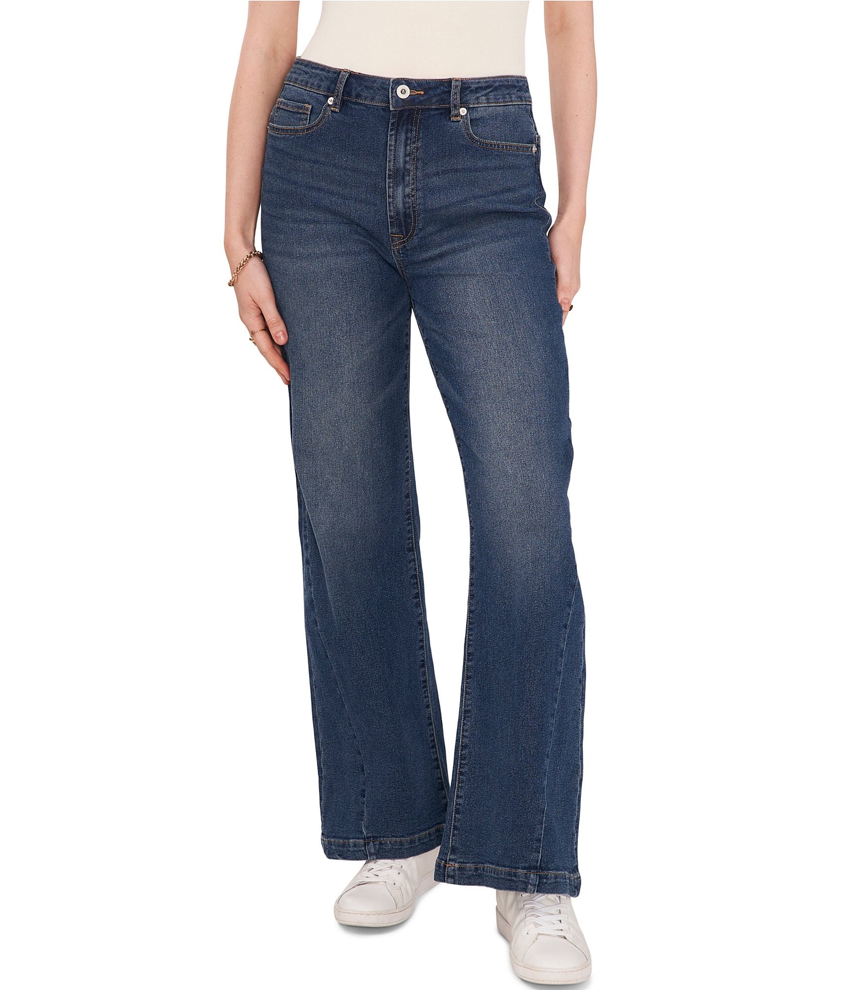 Vince Camuto Wide Leg 5-Pocket Denim Jeans | Dillard's