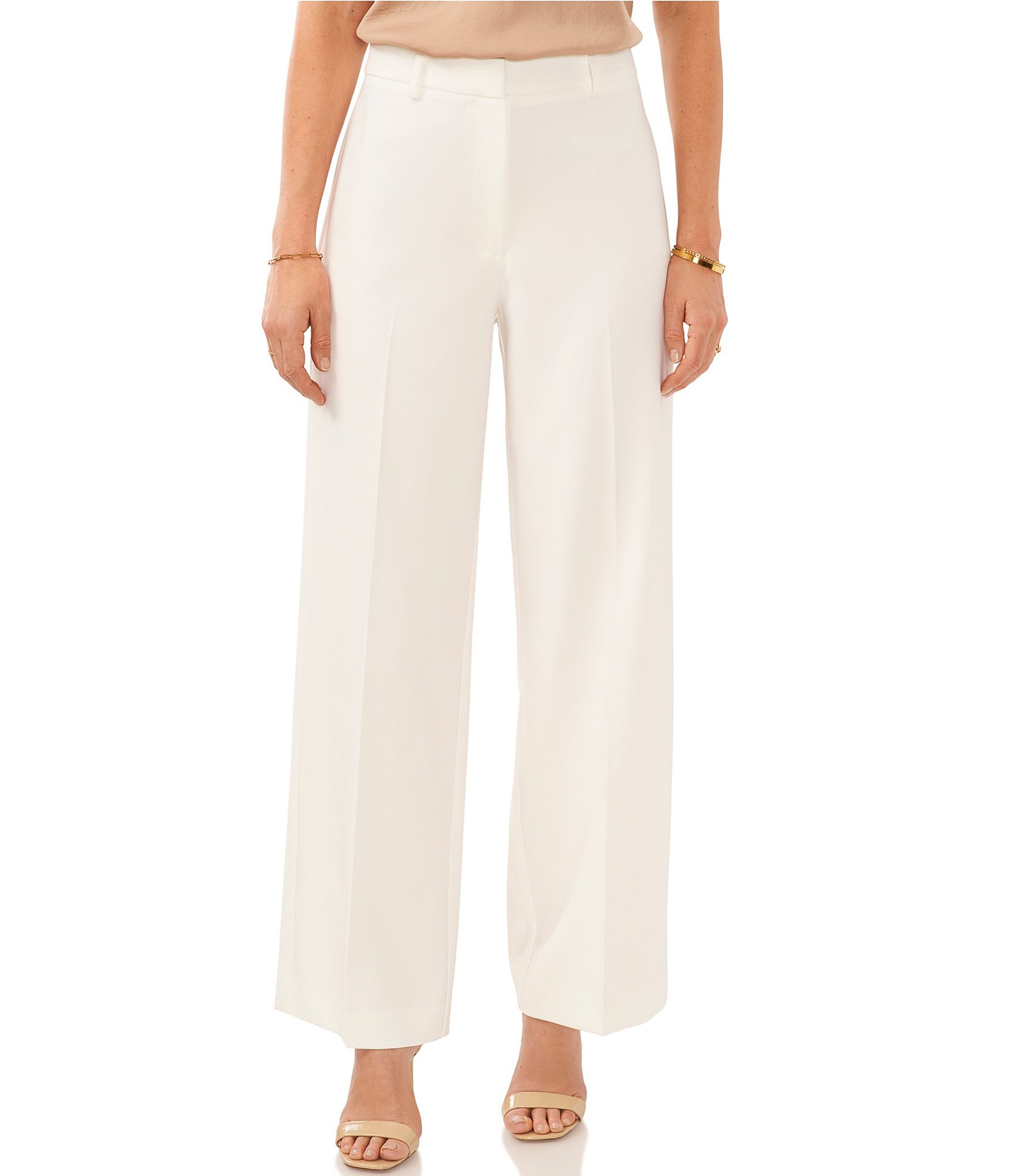 Vince Camuto Wide Leg Front Pleat Soho Stretch Twill Tailored Pants ...