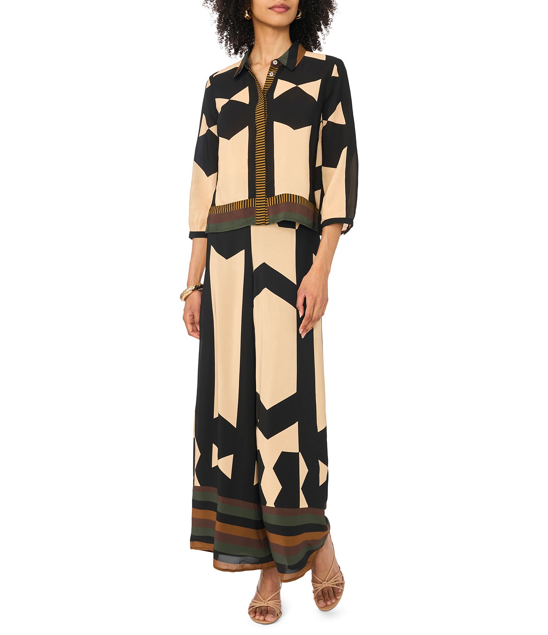 Vince Camuto Wide Leg Printed Coordinating Pants