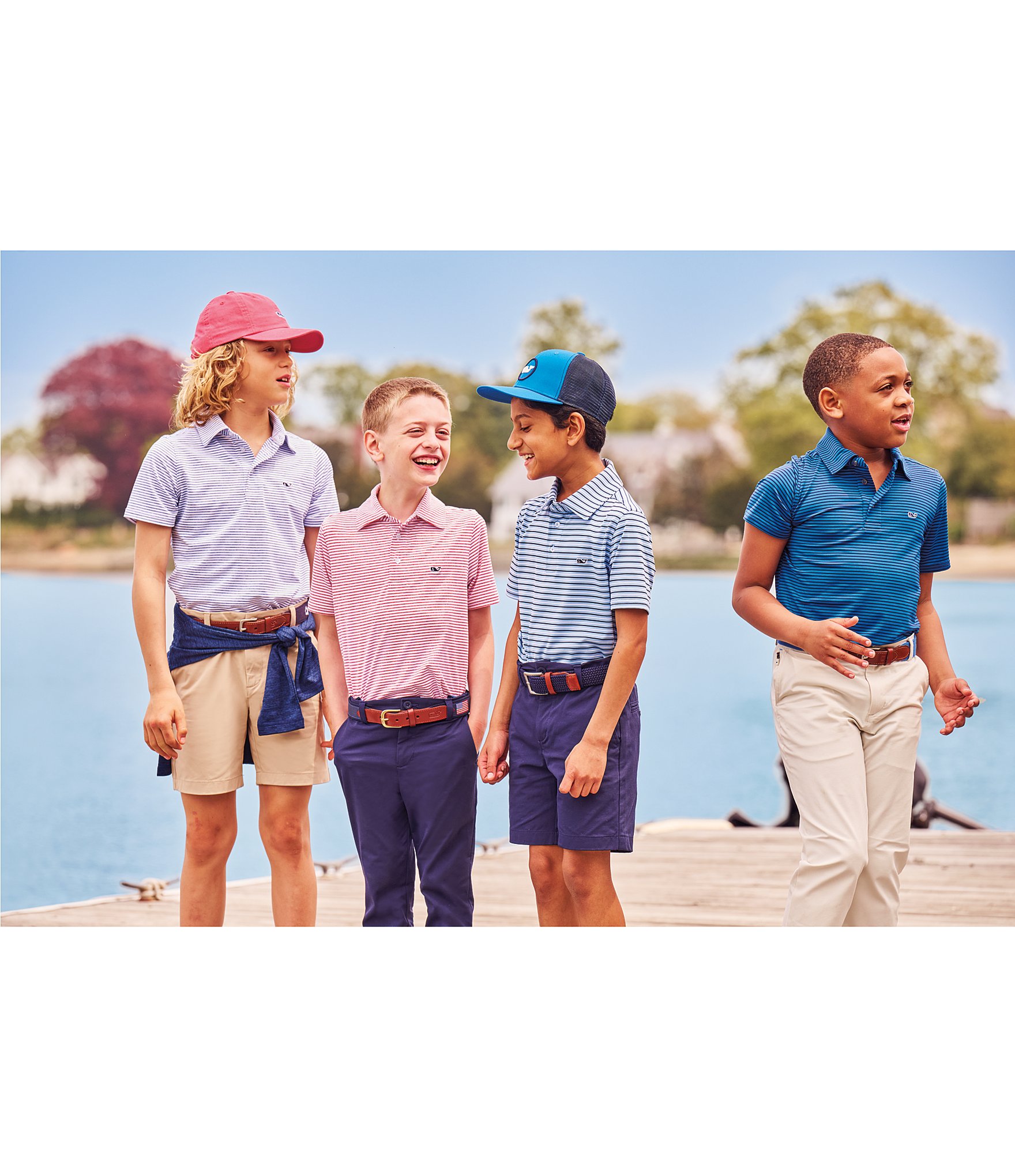 Vineyard Vines Big Boys Bradley Stripe Sankaty Polo Shirt