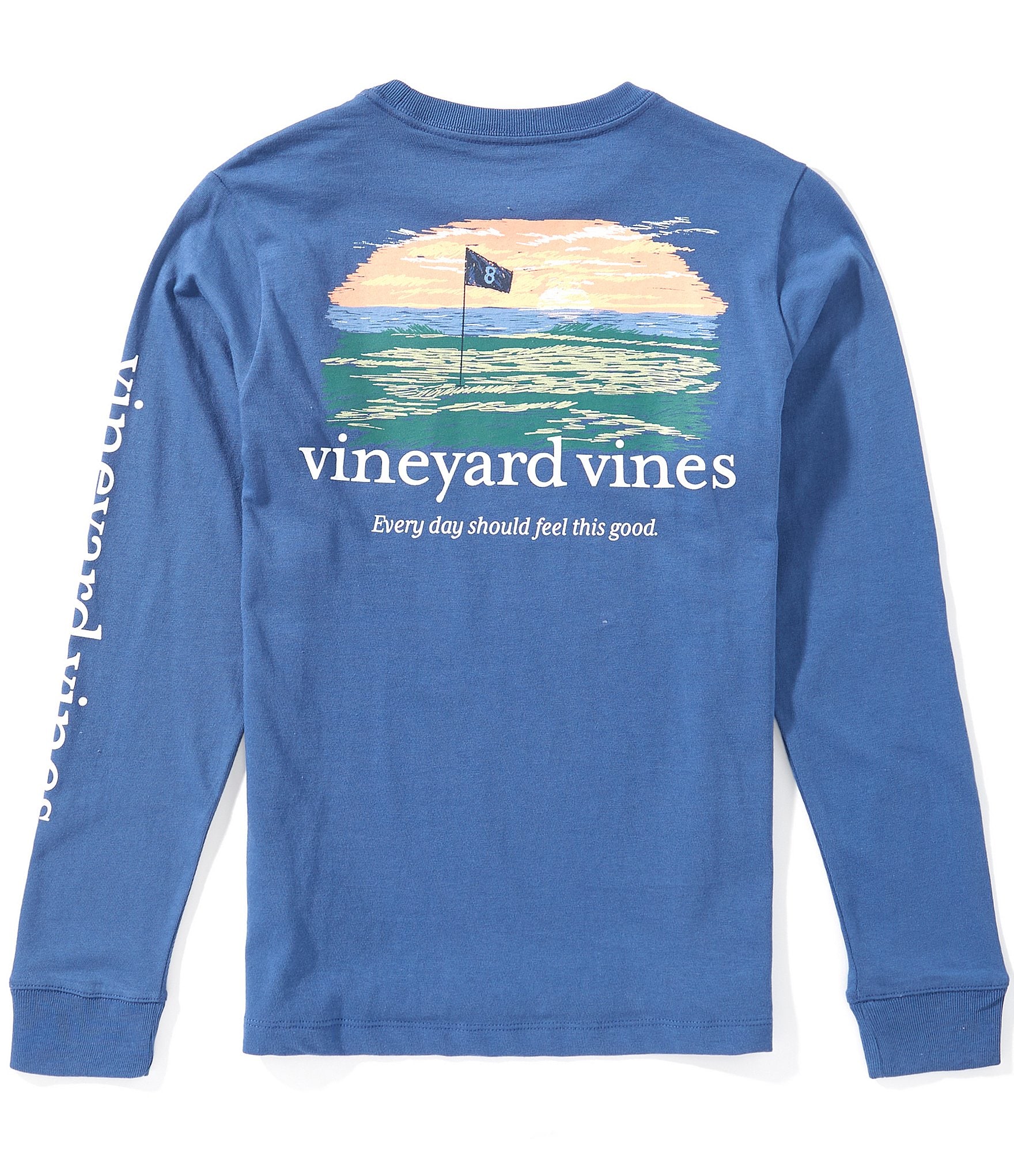 Vineyard Vines Big Boys Ocean Front Golf Long Sleeve T-Shirt