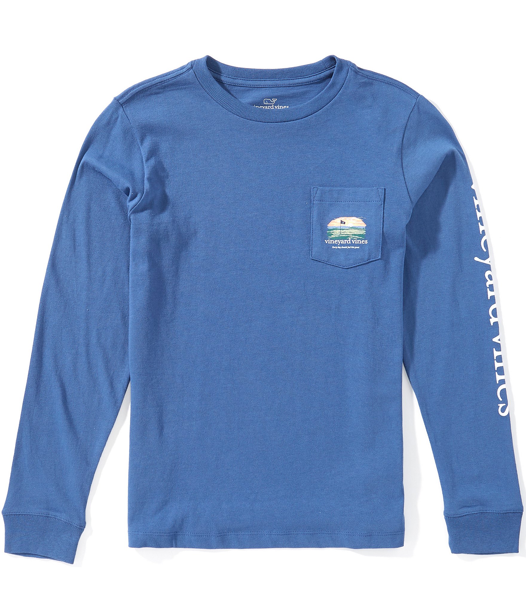 Vineyard Vines Big Boys Ocean Front Golf Long Sleeve T-Shirt