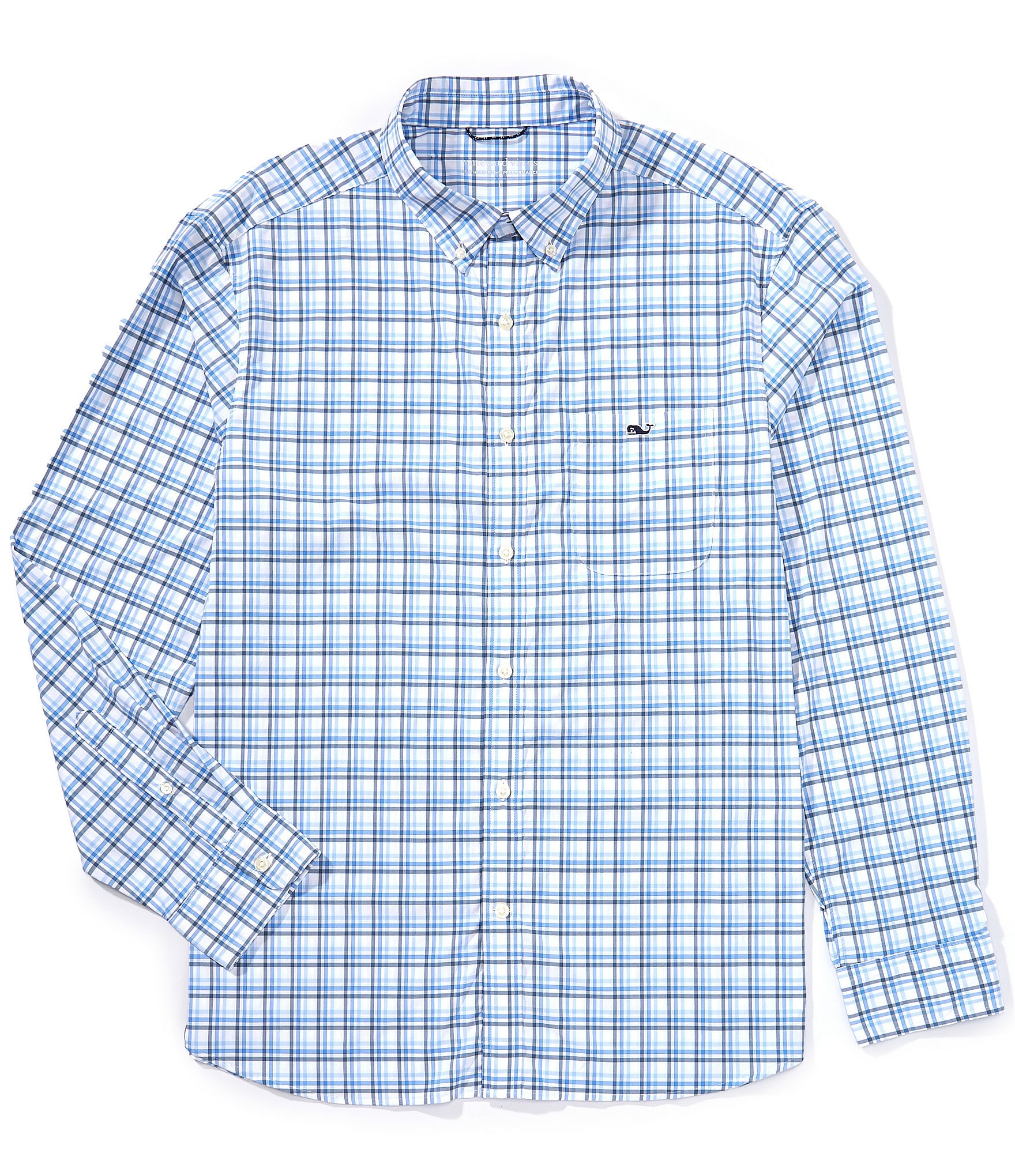Vineyard Vines Callwood Plaid Featherweight Performance Stretch Long Sleeve Woven Shirt
