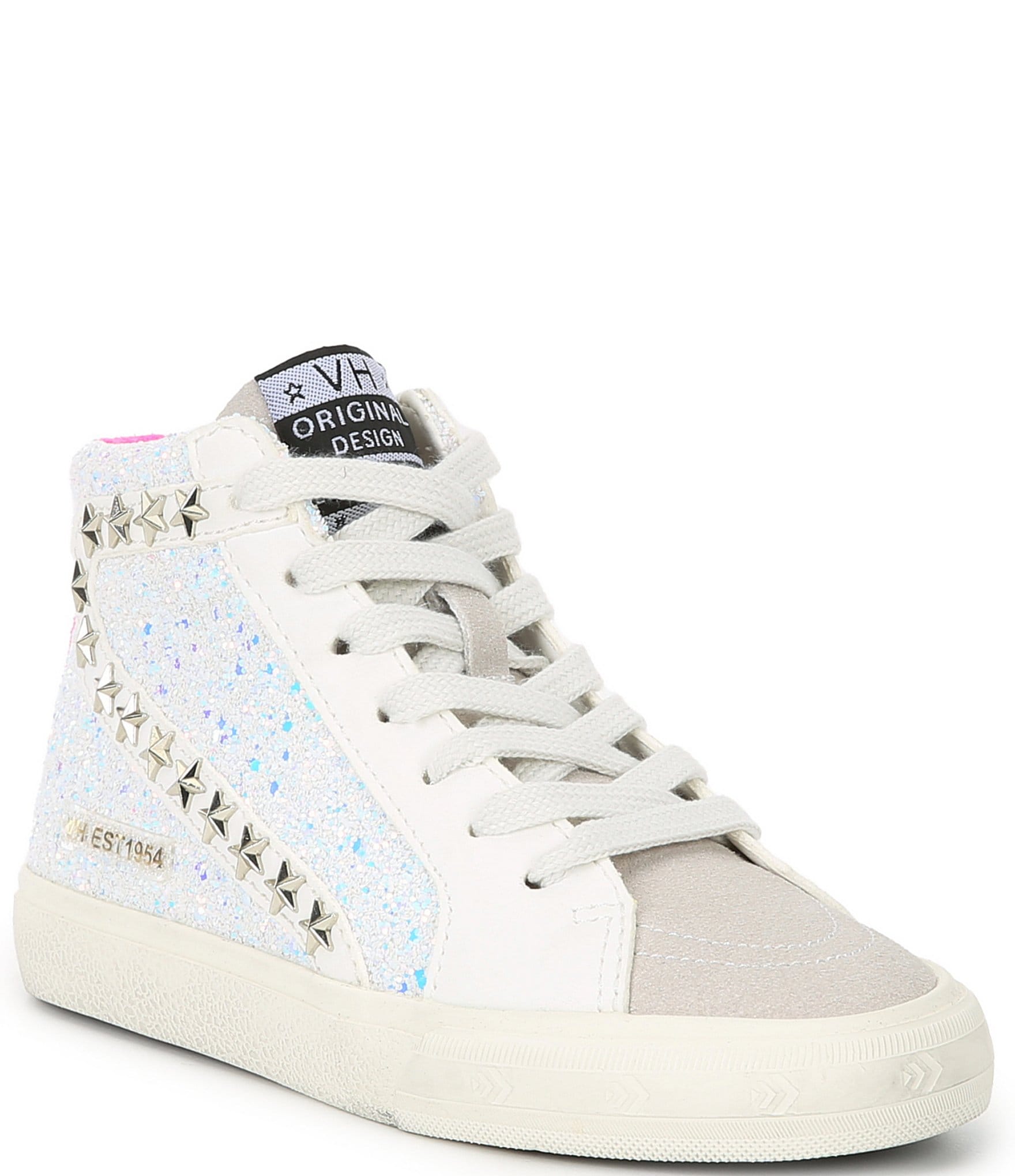 Vintage Havana Girls' Rita Glitter Star High Top Sneakers (Youth)