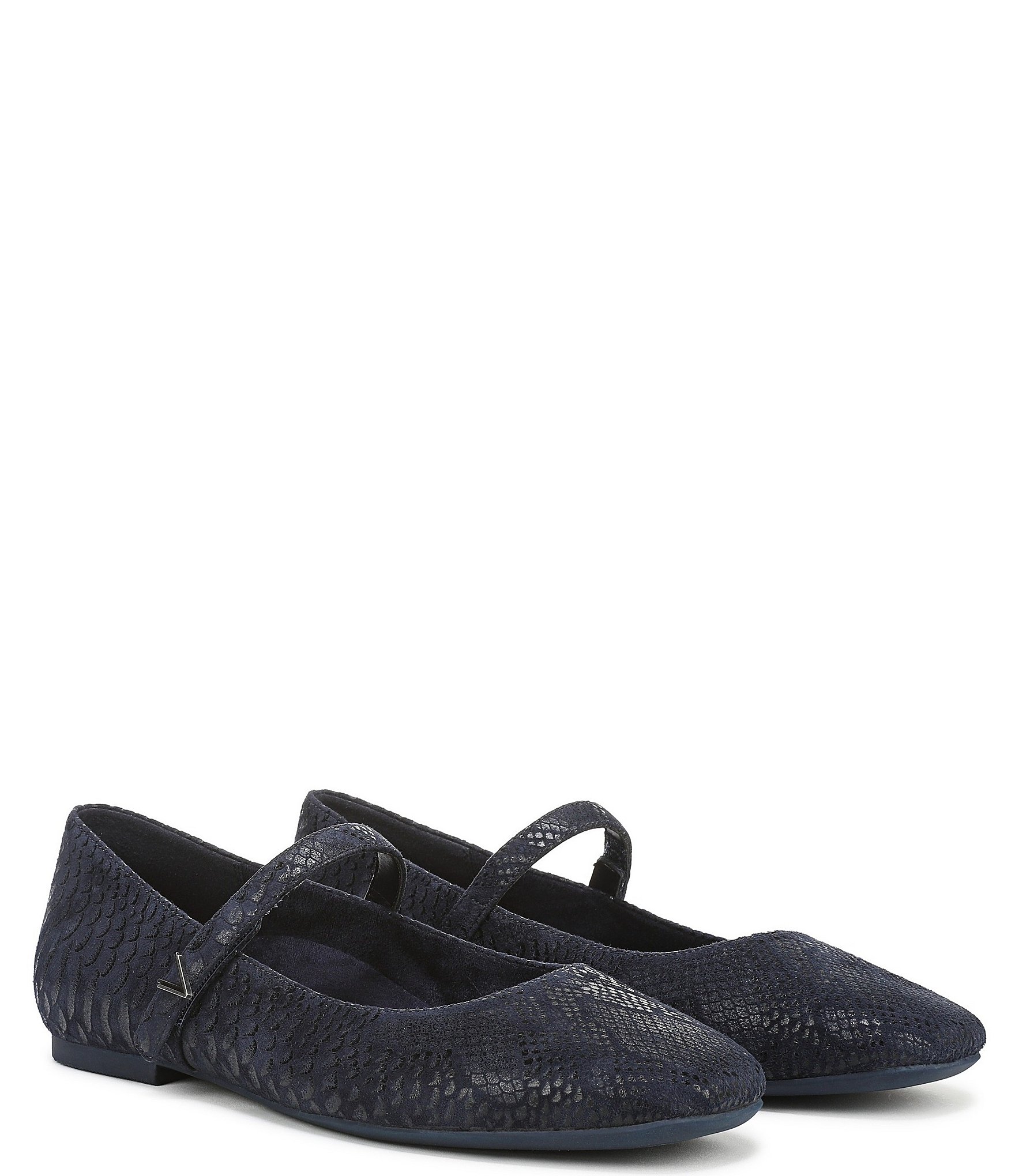Vionic Alameda Suede Snake Print Mary Jane Flats
