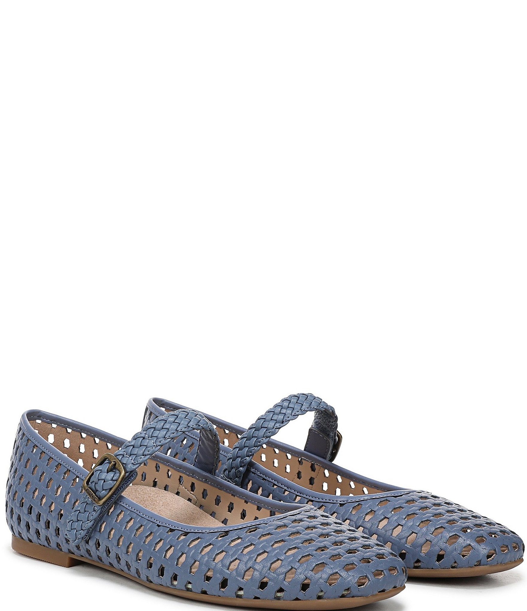 Vionic Alameda Woven Leather Mary Jane Flats