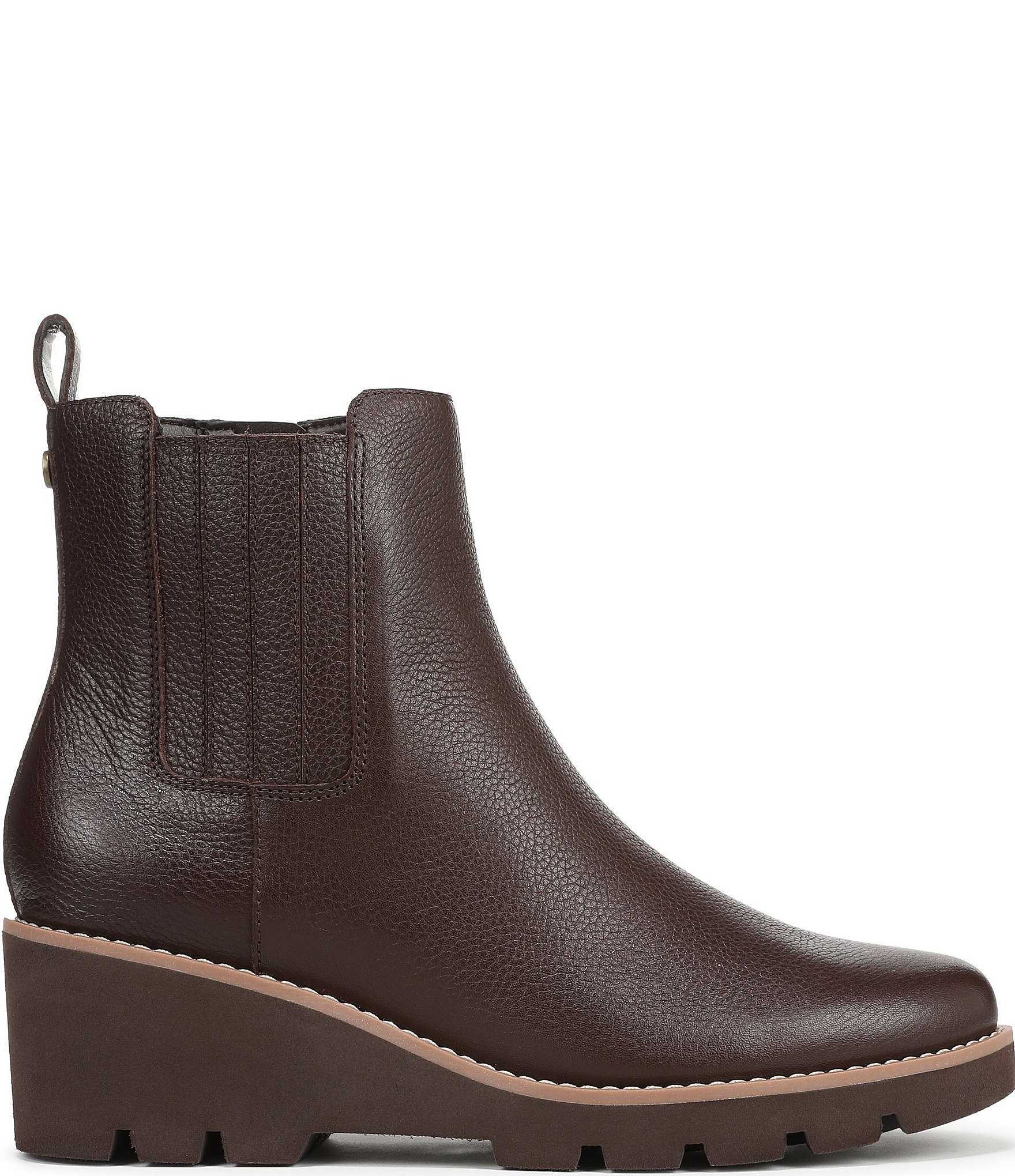 Vionic Aria 2.0 Leather Lugged Wedge Booties