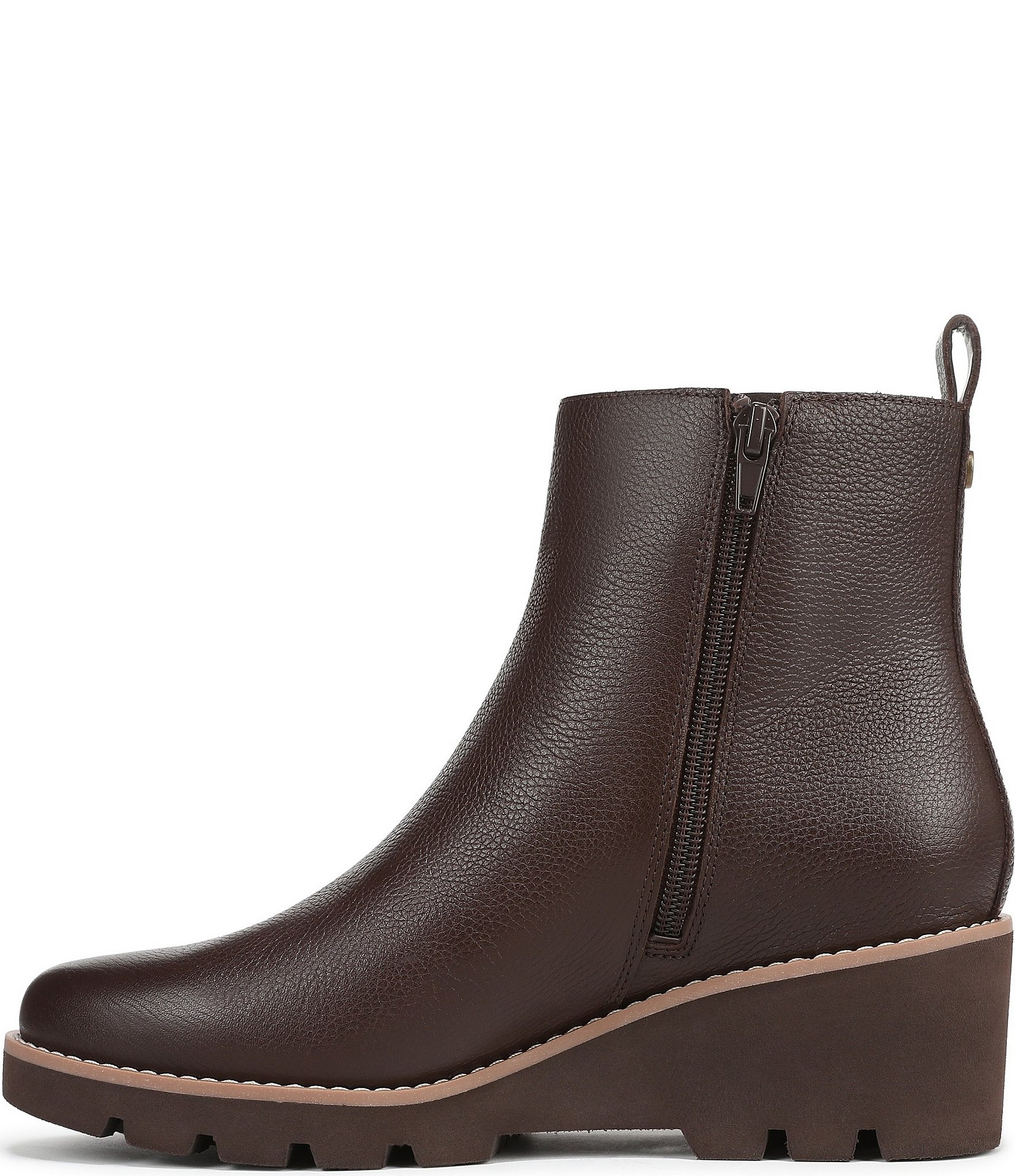 Vionic Aria 2.0 Leather Lugged Wedge Booties