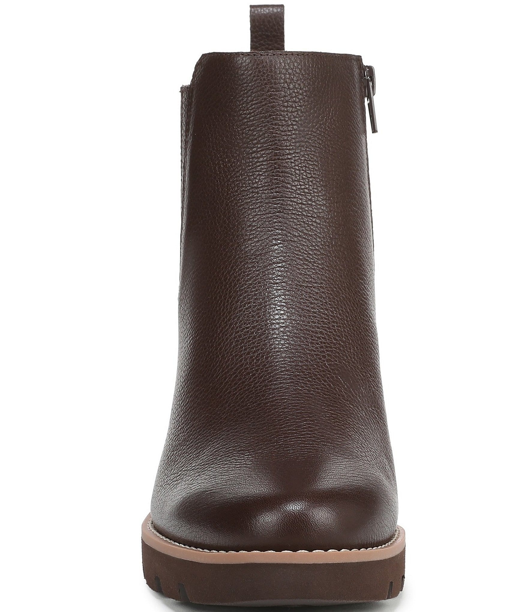 Vionic Aria 2.0 Leather Lugged Wedge Booties