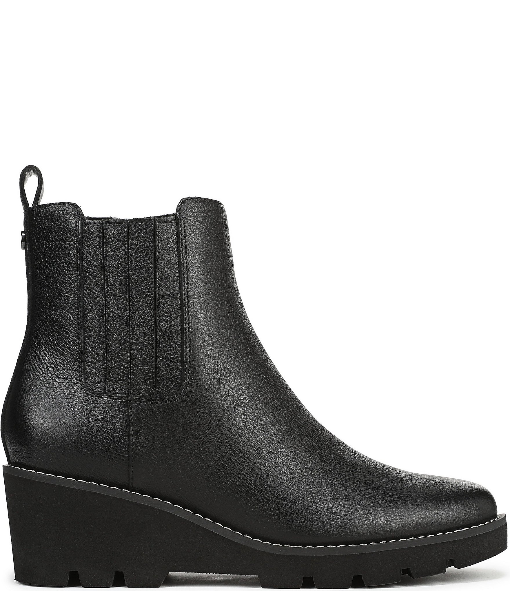 Vionic Aria 2.0 Leather Lugged Wedge Booties