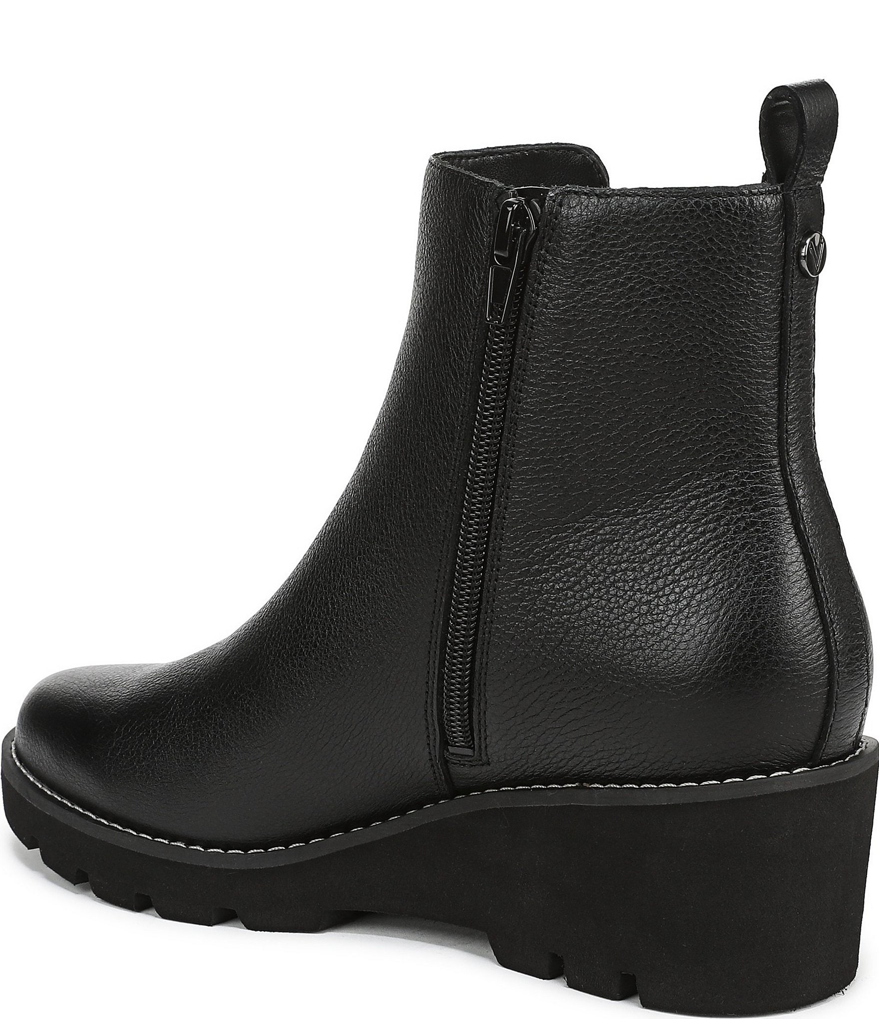 Vionic Aria 2.0 Leather Lugged Wedge Booties