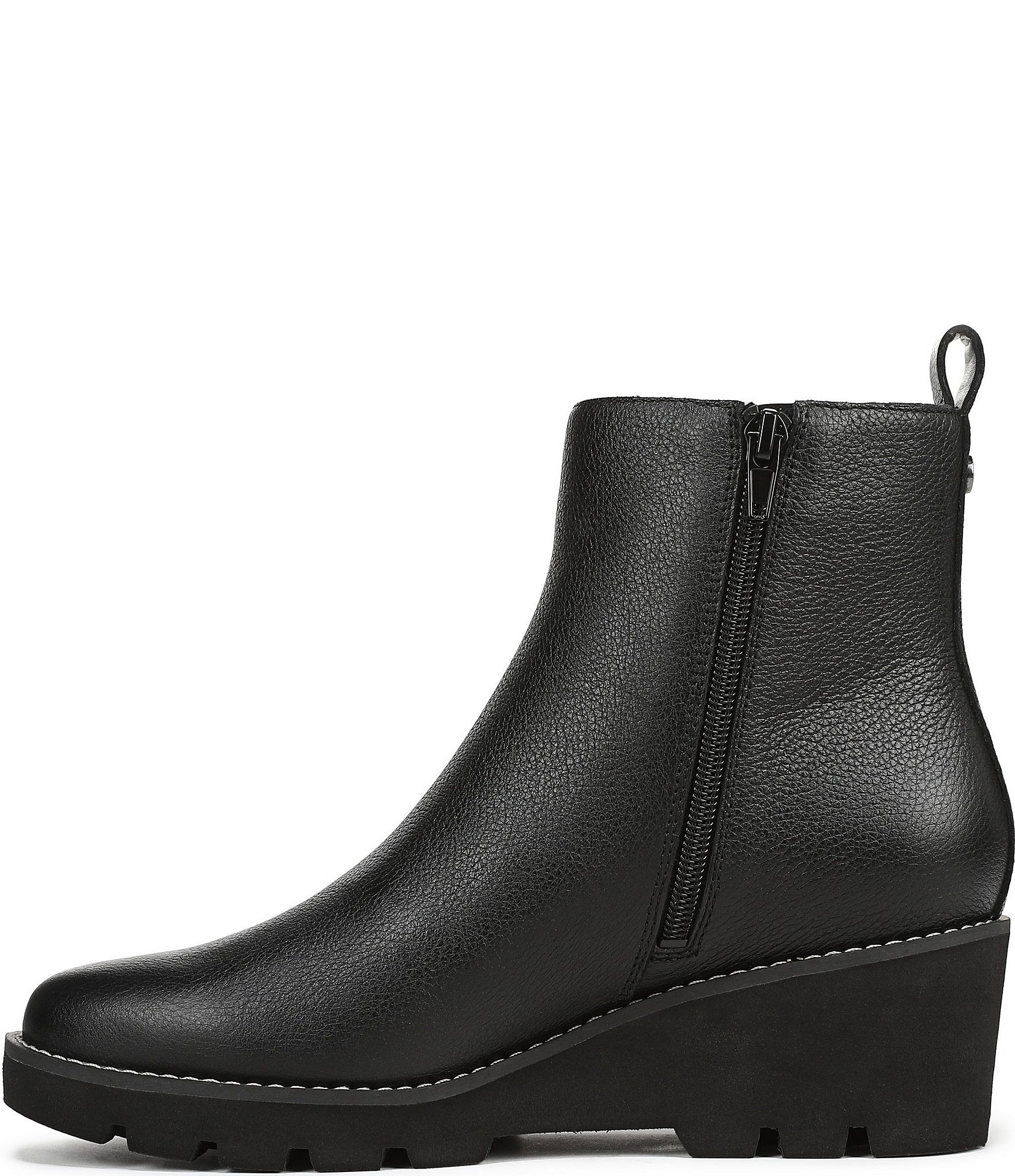 Vionic Aria 2.0 Leather Lugged Wedge Booties