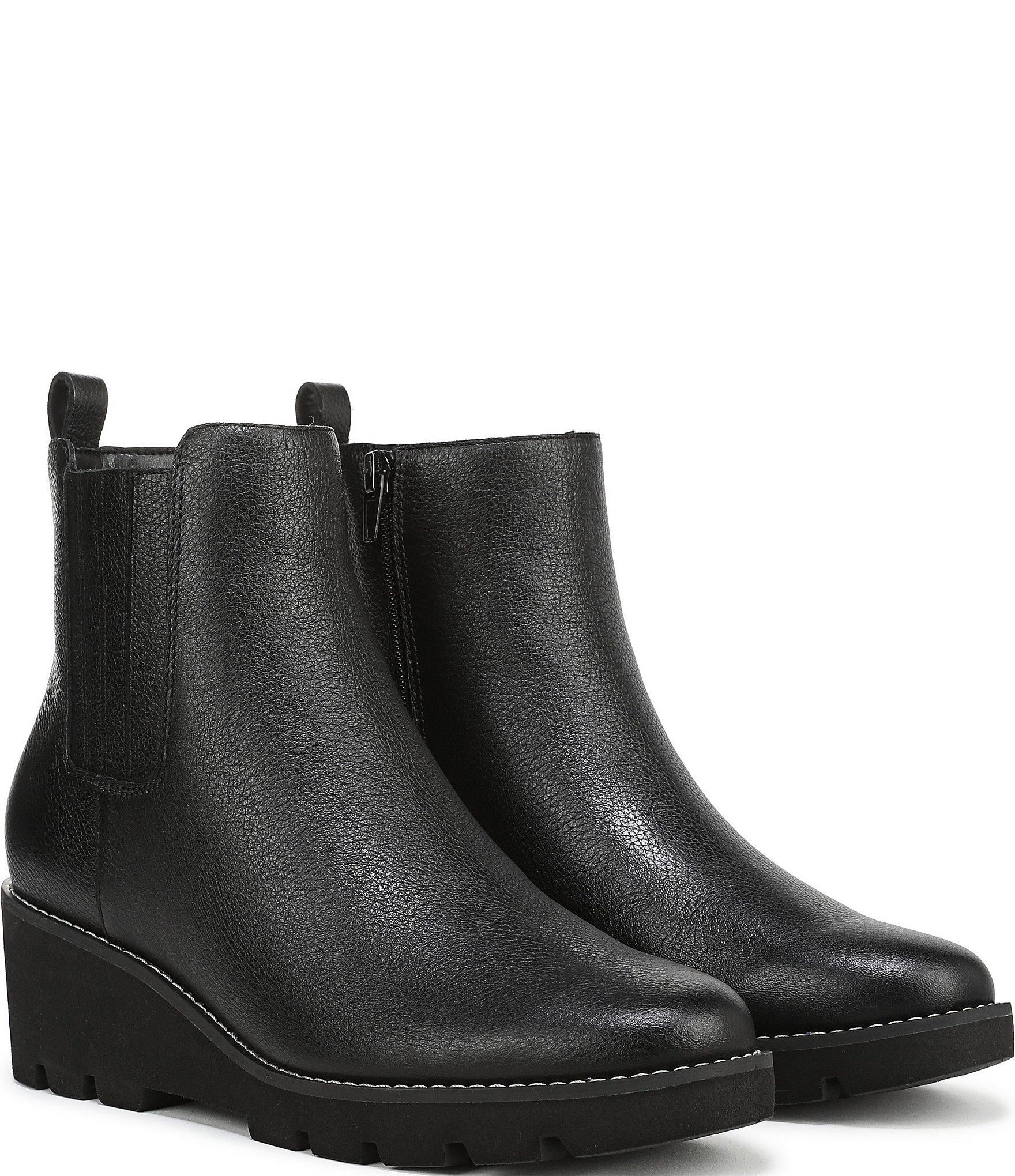 Vionic Aria 2.0 Leather Lugged Wedge Booties