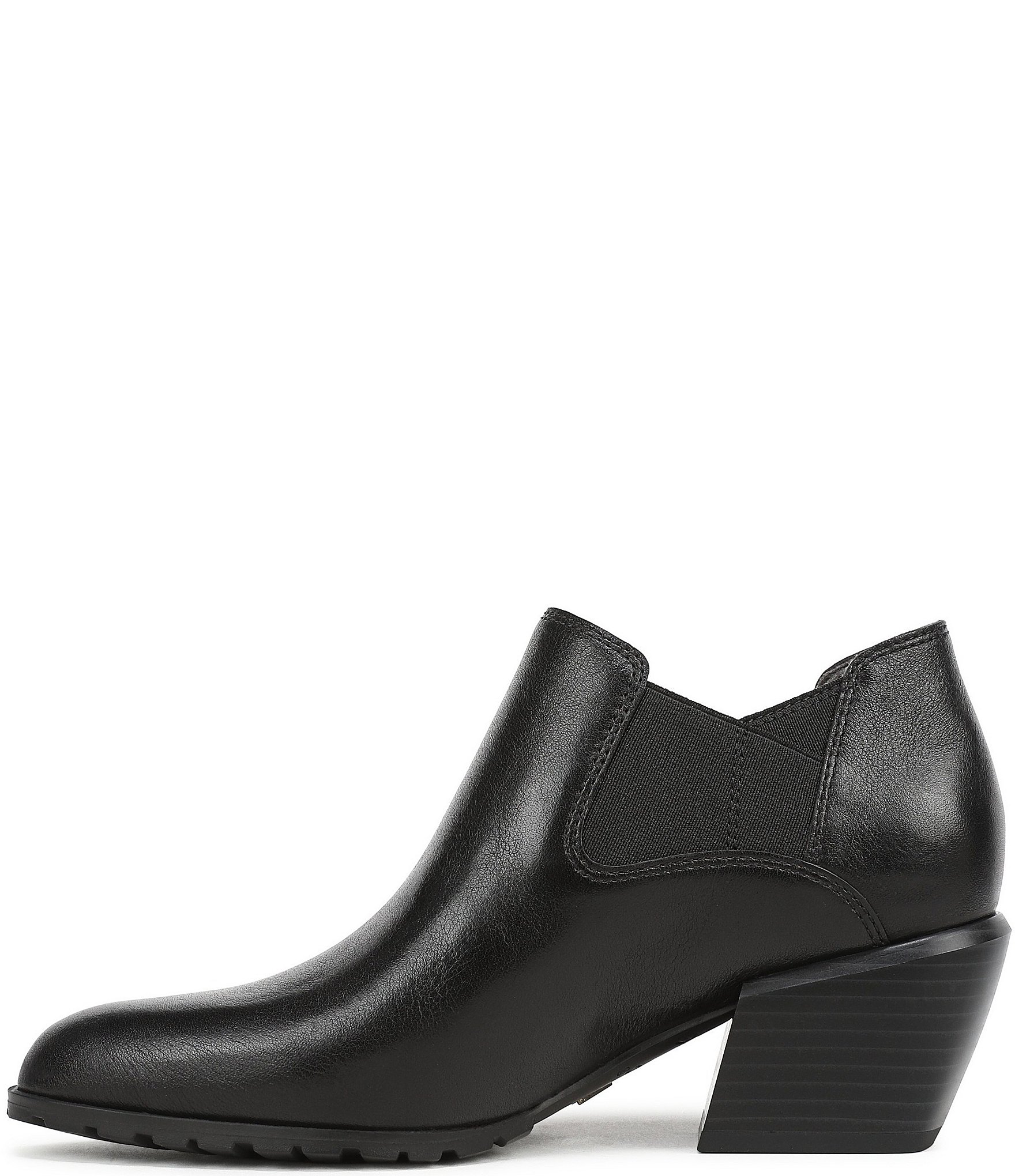 Vionic Bethany Leather Stacked Heel Booties