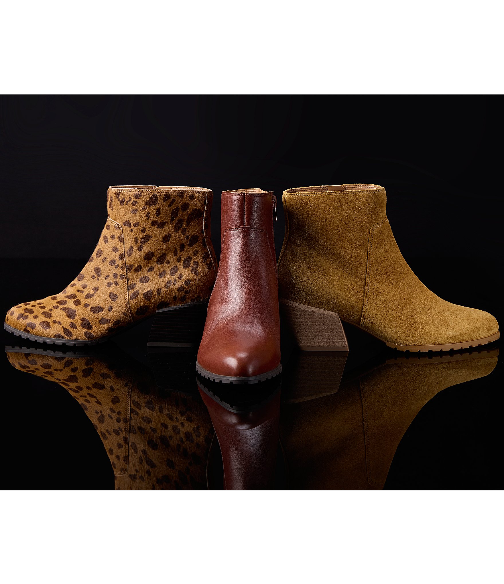 Vionic Bianca Suede Stacked Heel Booties