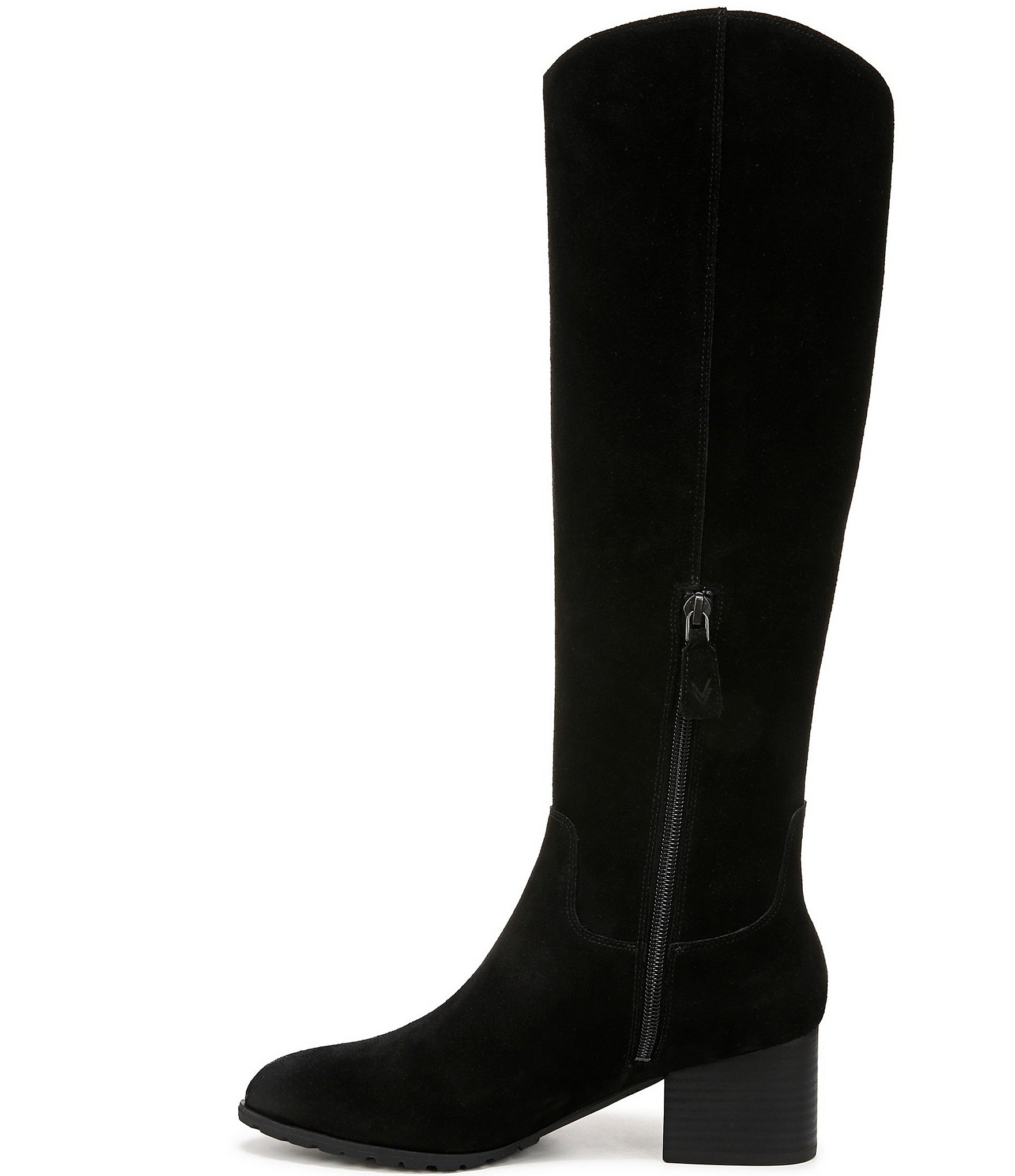 Vionic Bixby Suede Stacked Heel Tall Boots