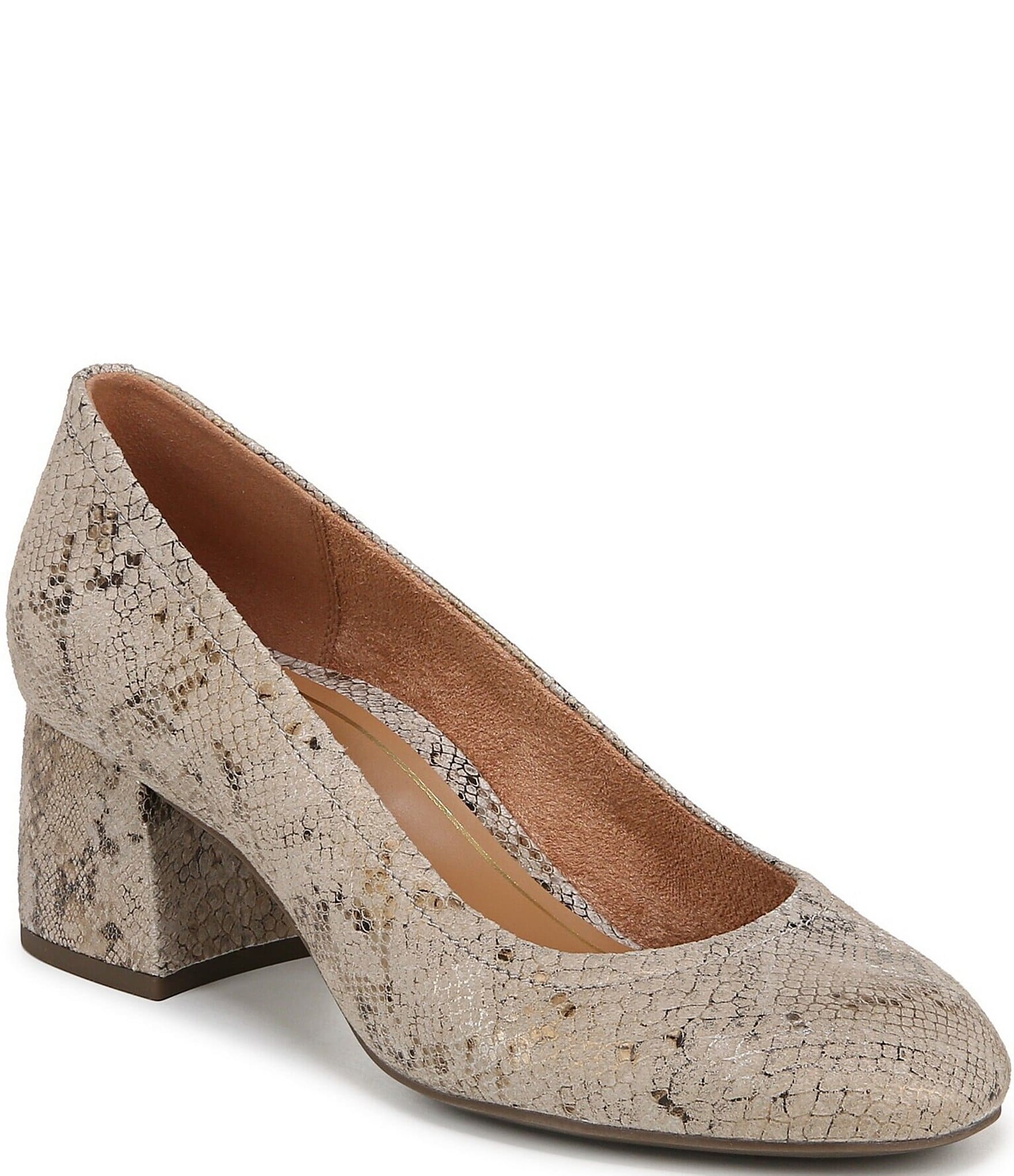 Vionic Carmel Snake Print Leather Pumps | Dillard's