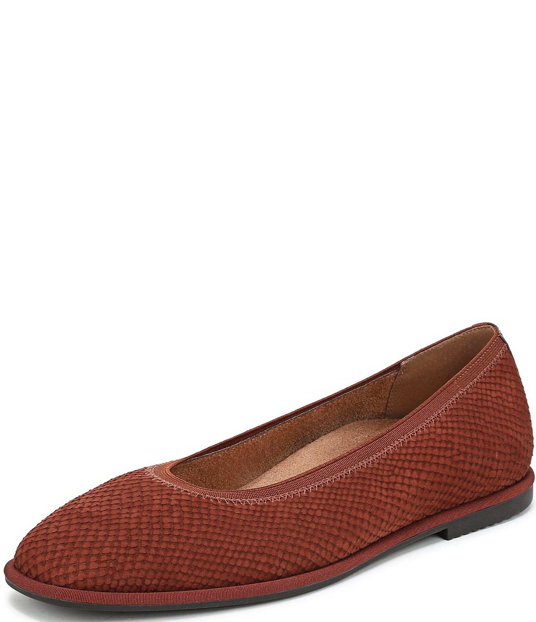 Vionic Caroll 2.0 Snake Embossed Nubuck Classic Skimmer Flats