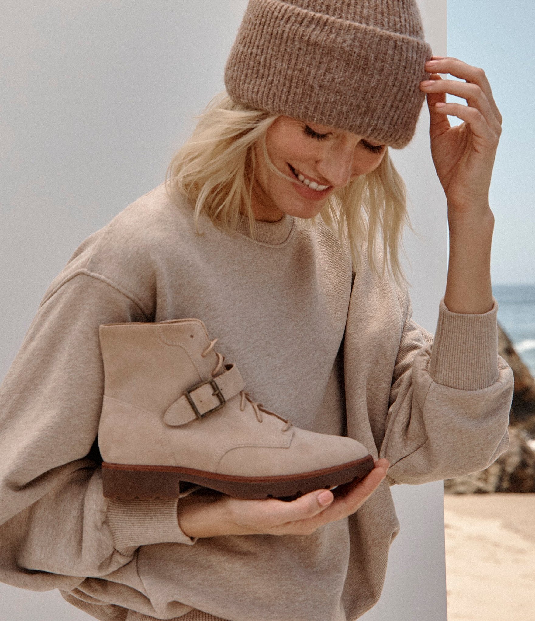 Vionic Catina Suede Buckled Hardware Strap Ankle Booties