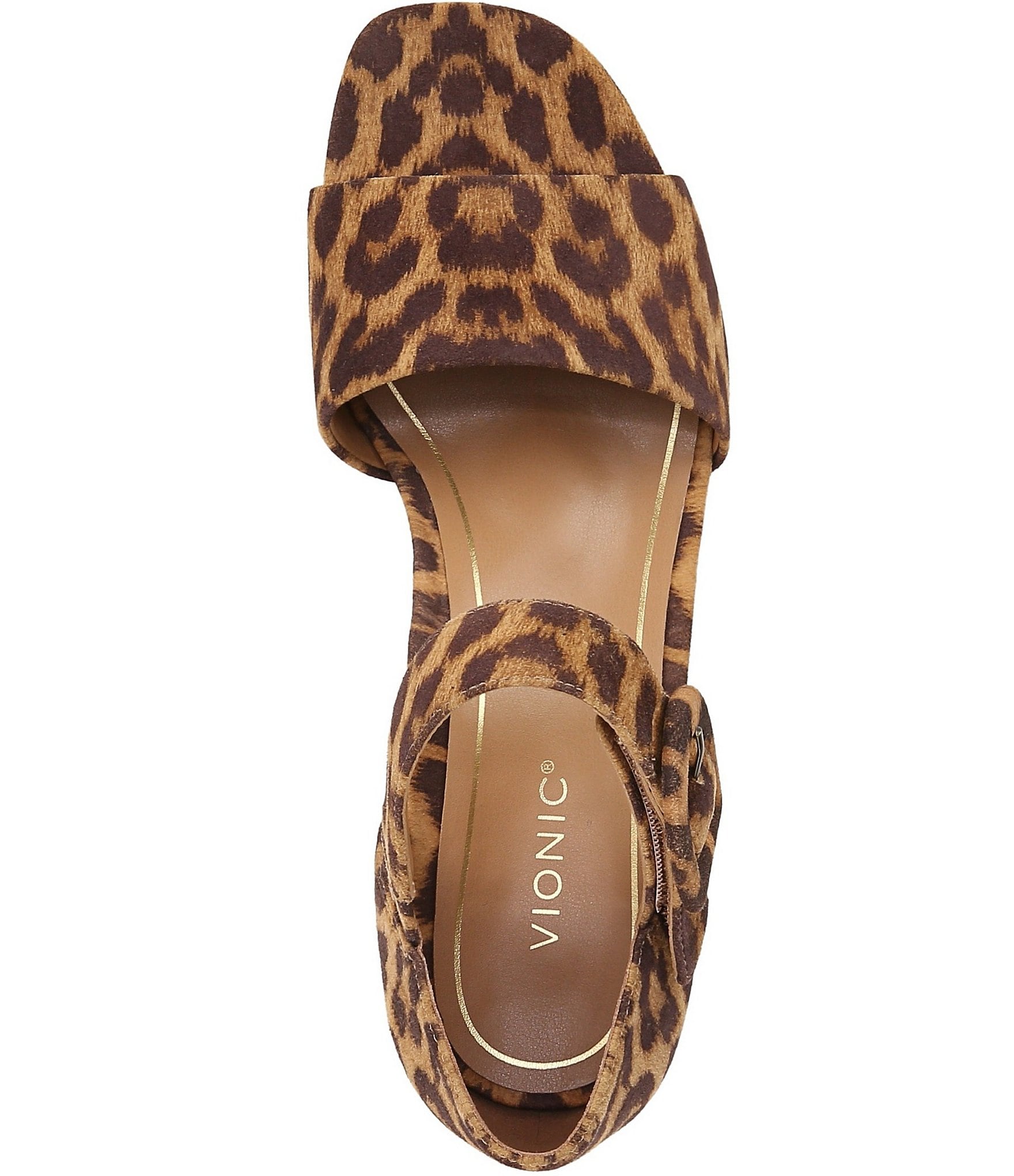 Vionic Chardonnay Leopard Suede Dress Sandals