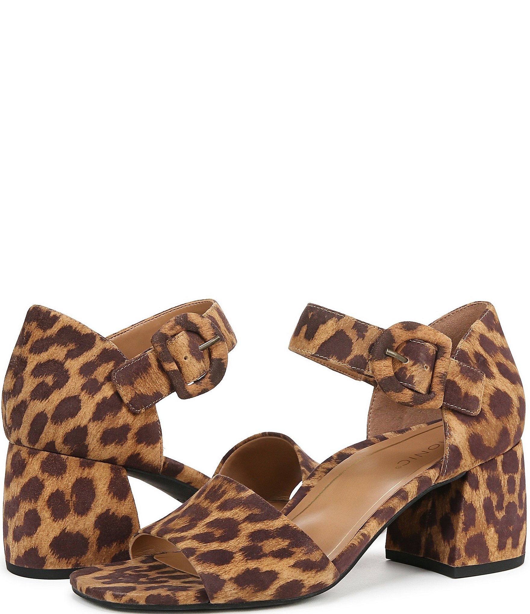 Vionic Chardonnay Leopard Suede Dress Sandals