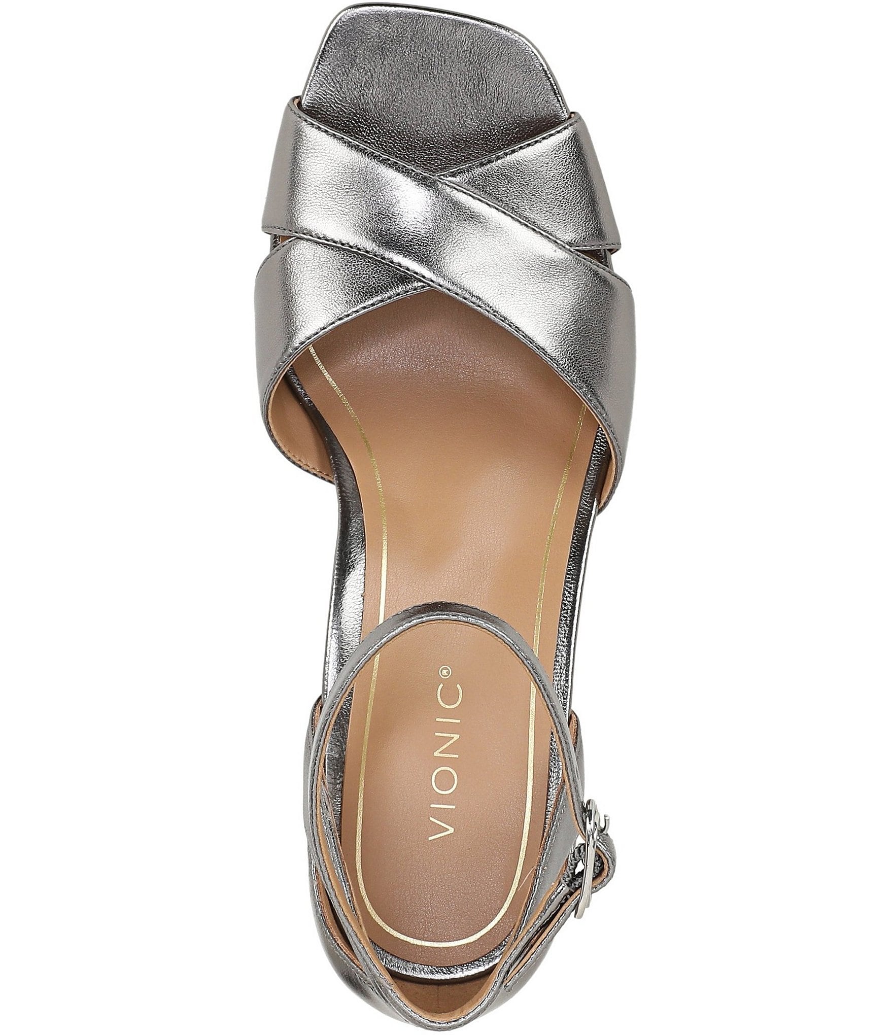Vionic Charmaine Metallic Leather Dress Sandals