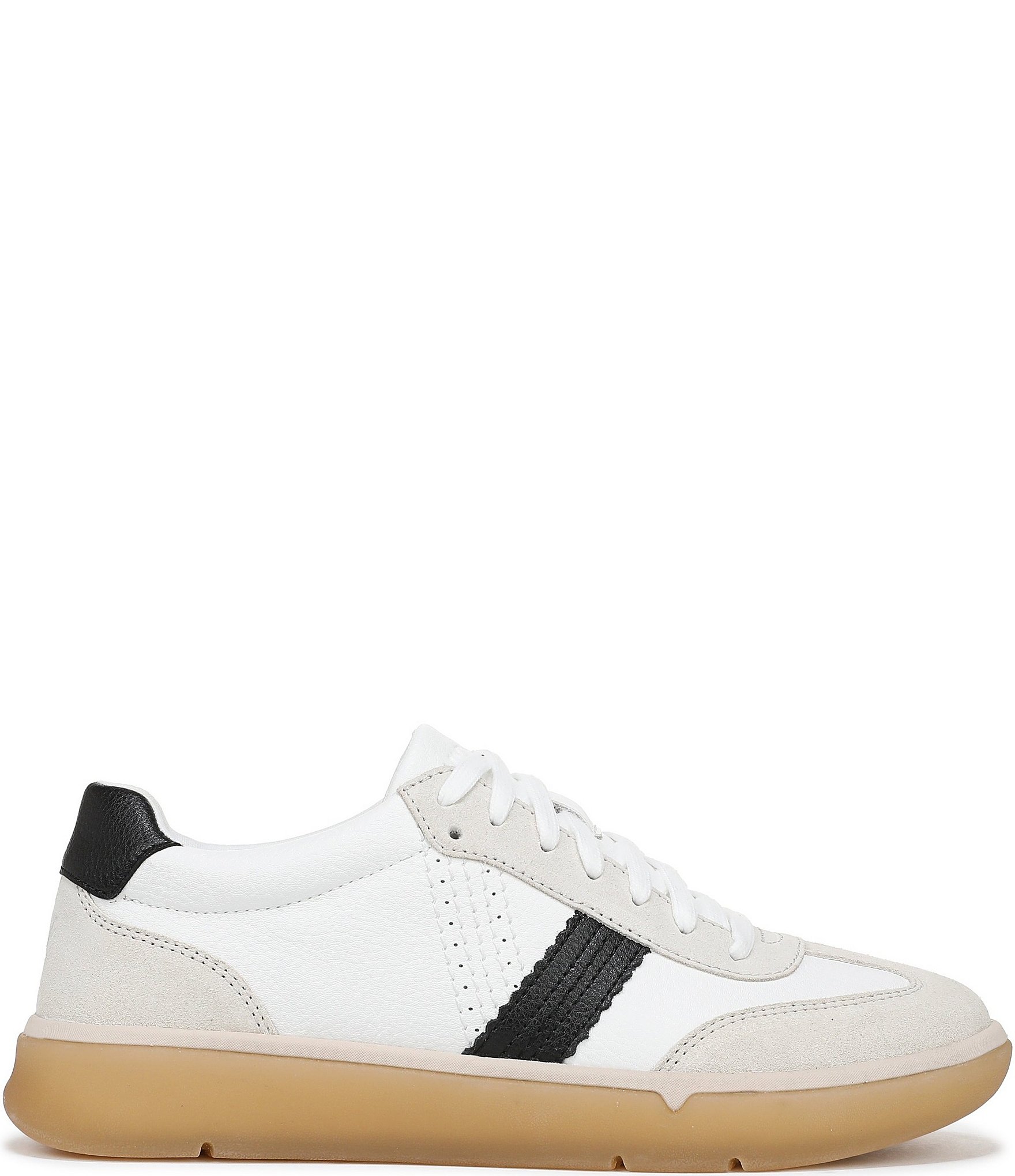 Vionic City Walk Leather and Suede Lace Up Sneakers