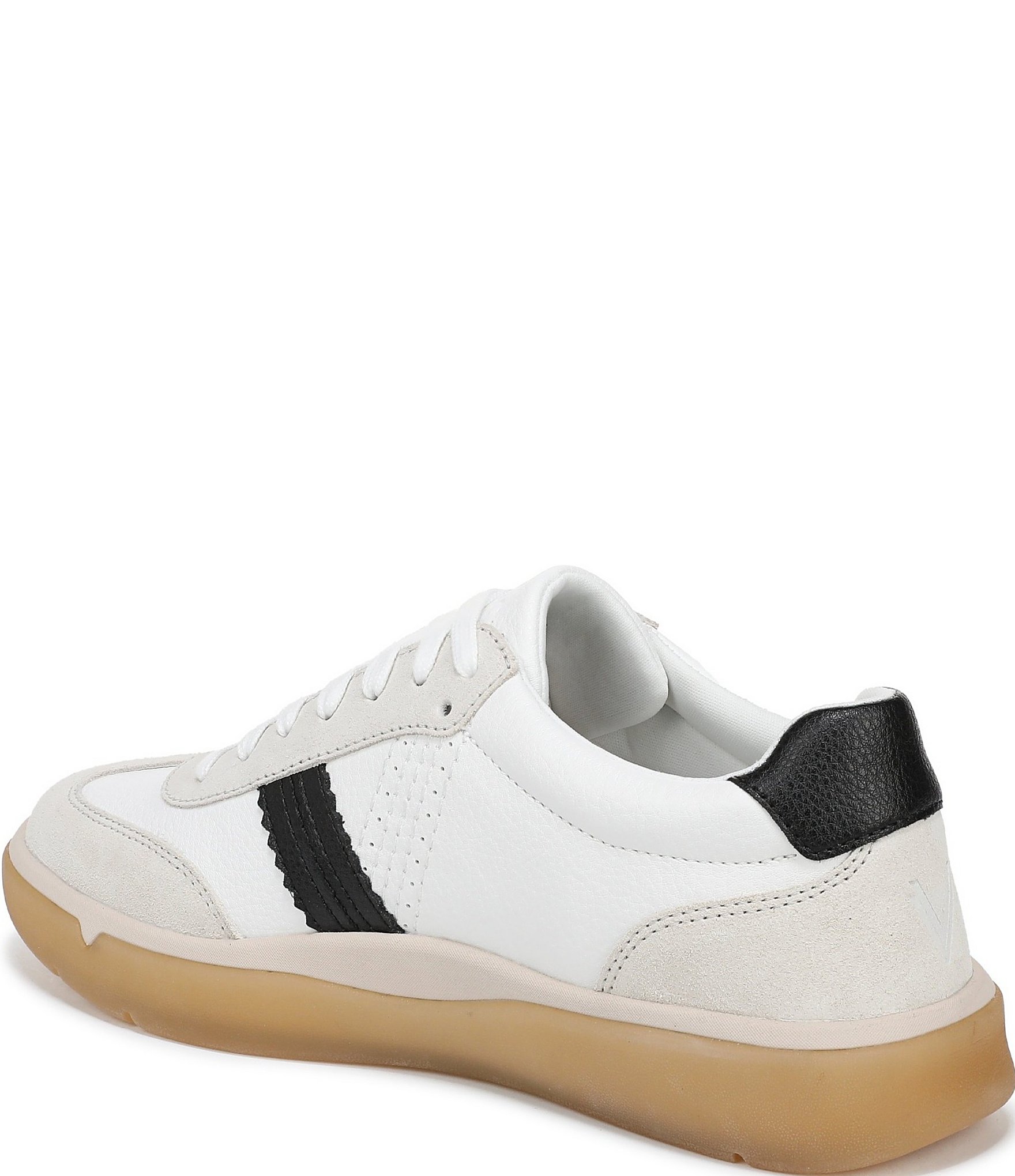 Vionic City Walk Leather and Suede Lace Up Sneakers