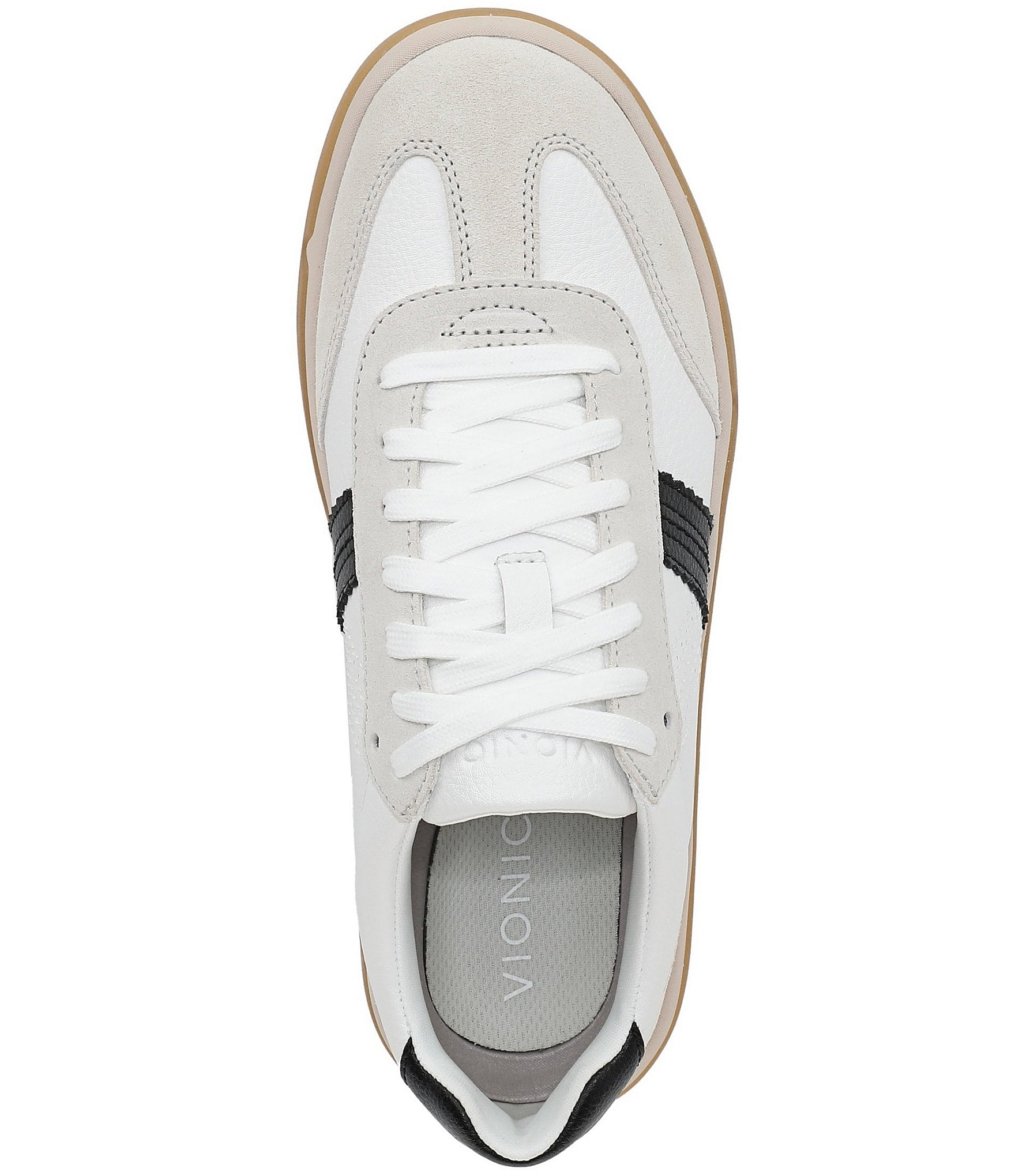 Vionic City Walk Leather and Suede Lace Up Sneakers