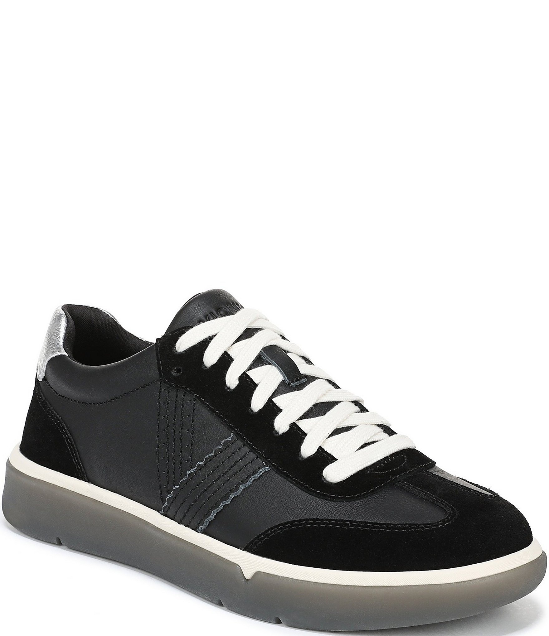Vionic City Walk Leather and Suede Lace Up Sneakers