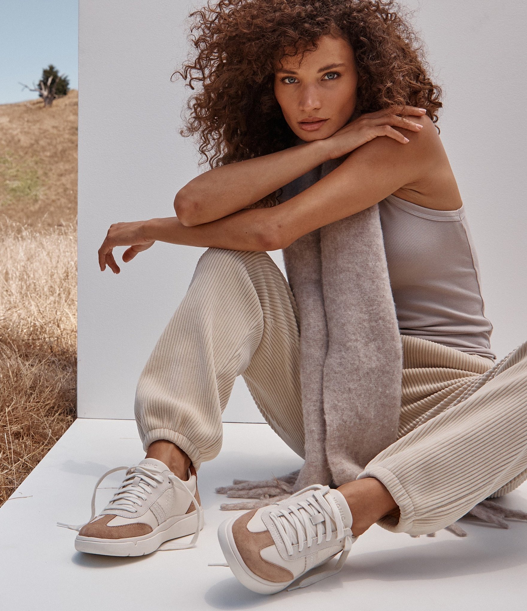 Vionic City Walk Leather and Suede Lace Up Sneakers