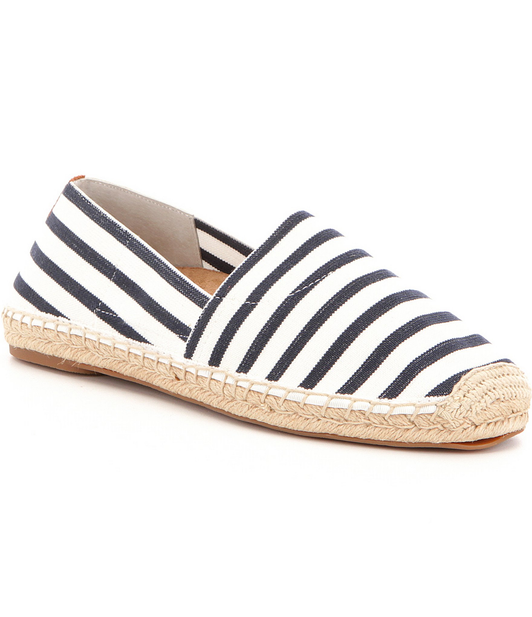 Vionic Coast Valeri Striped Stretched Textile Jute Wrapped Slip On ...