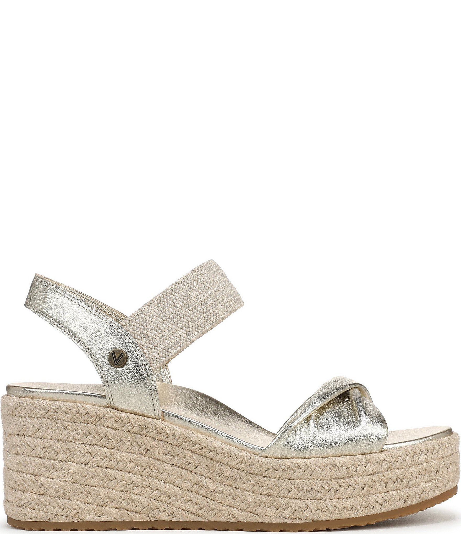 Vionic Darla Leather Wedge Espadrille Sandals
