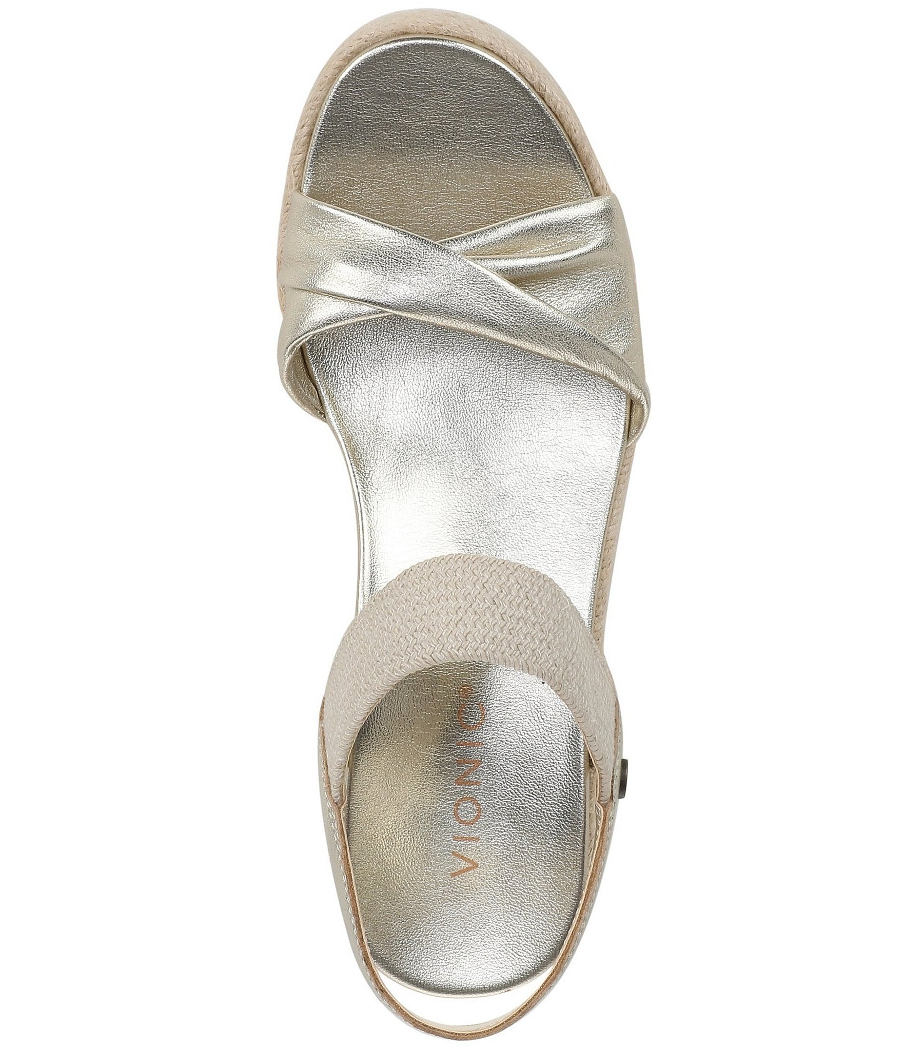 Vionic Darla Leather Wedge Espadrille Sandals