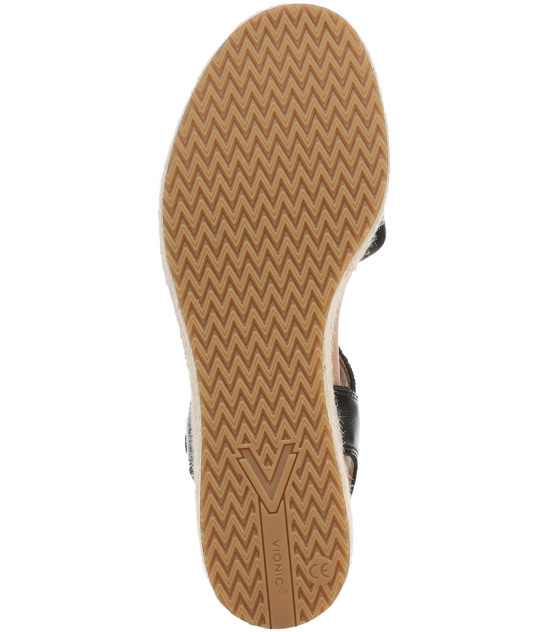 Vionic Darla Leather Wedge Espadrille Sandals
