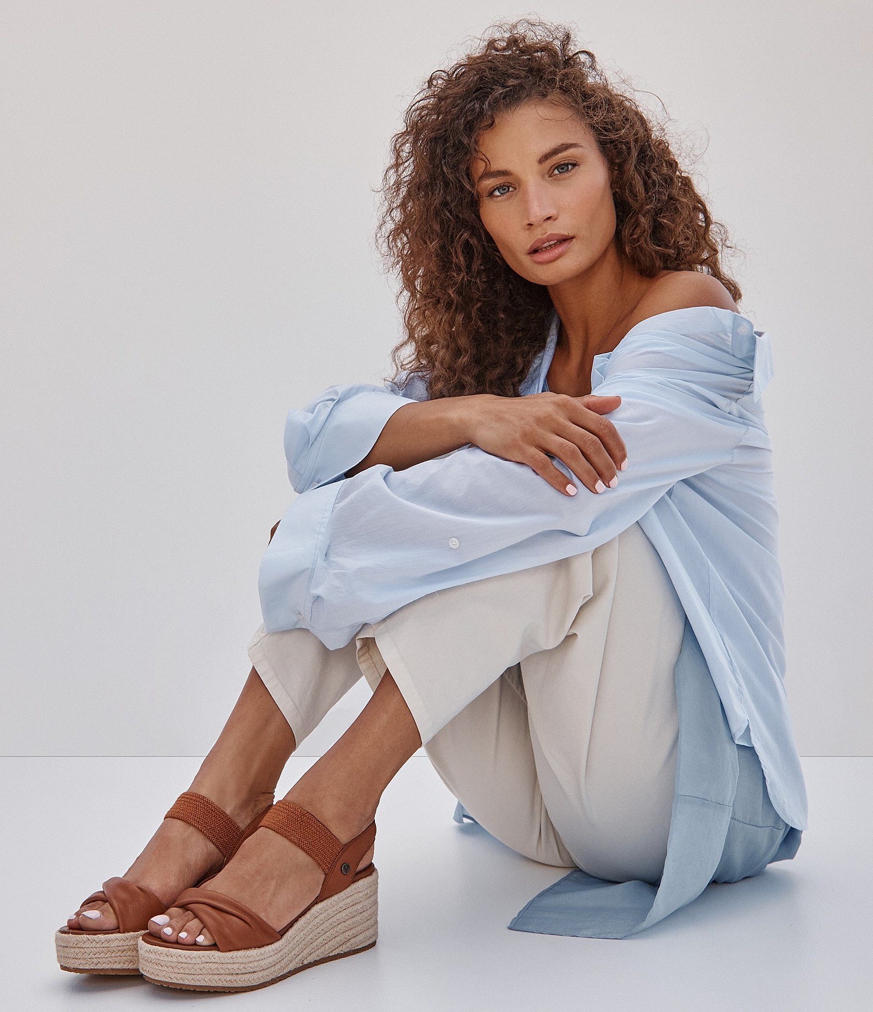 Vionic Darla Leather Wedge Espadrille Sandals