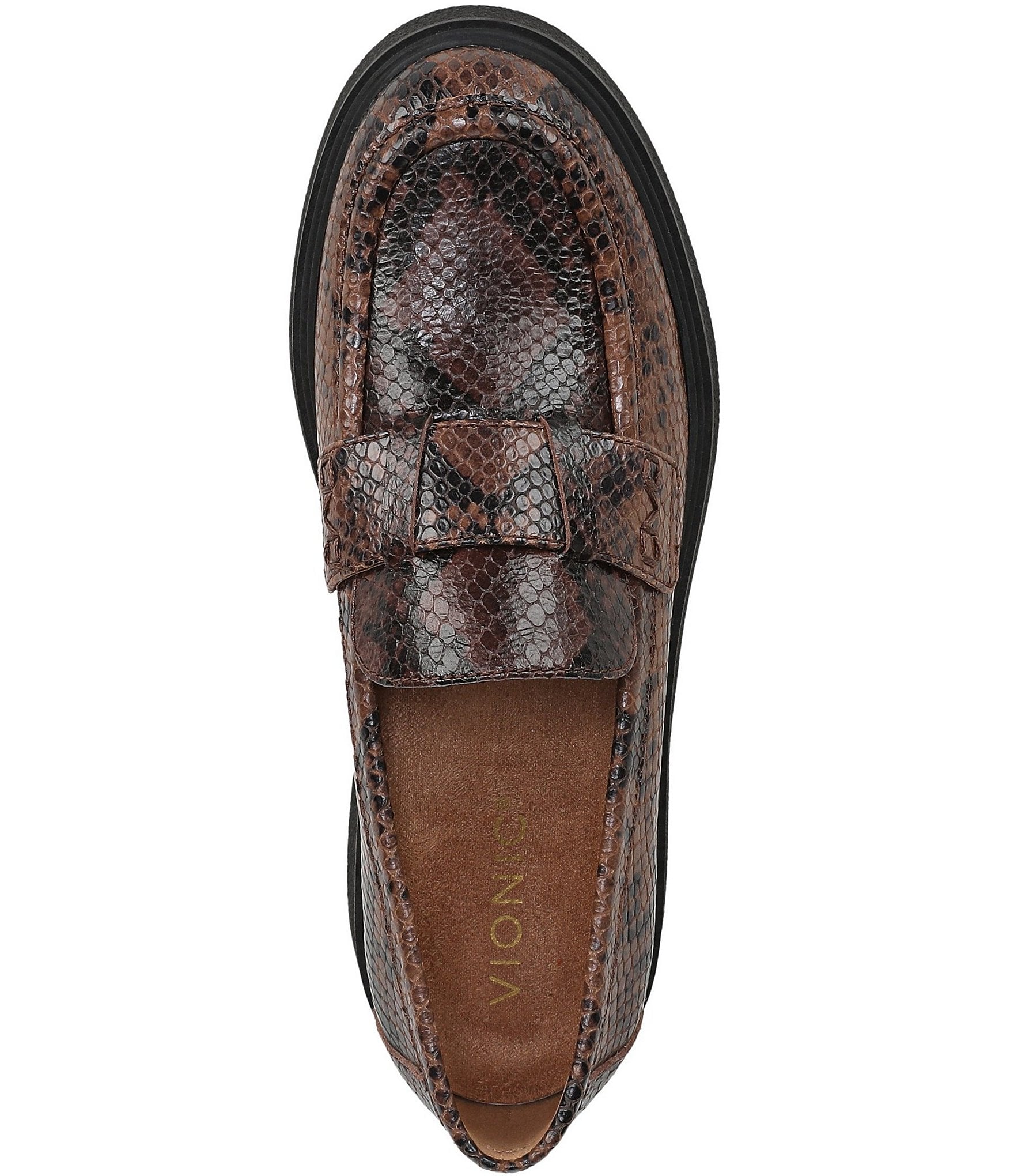 Vionic Dolores Snake Print Leather Loafers