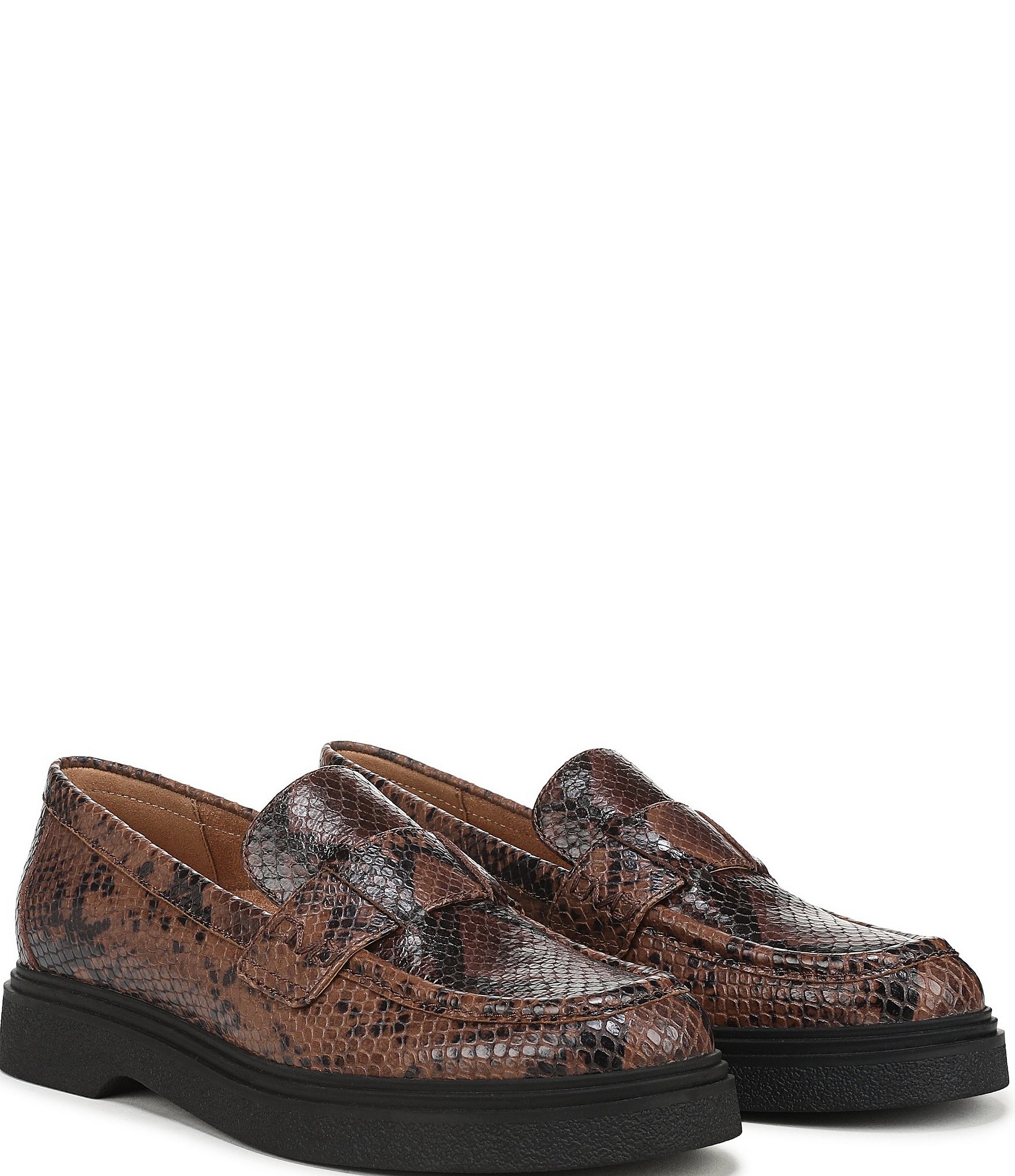Vionic Dolores Snake Print Leather Loafers