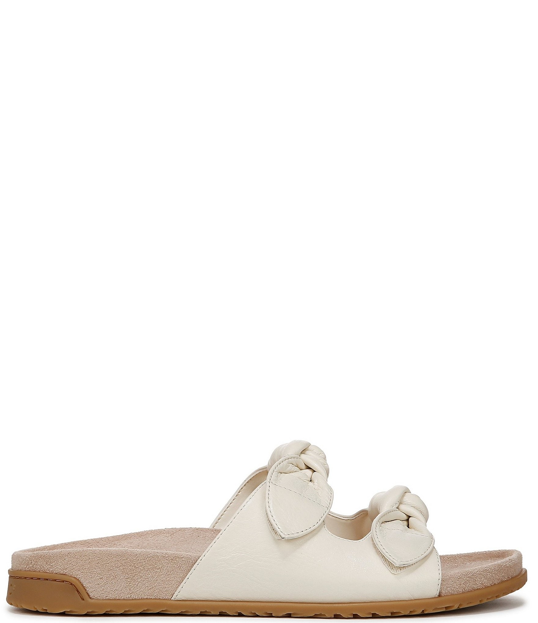 Vionic Elara Leather Knotted Detail Slide Sandals