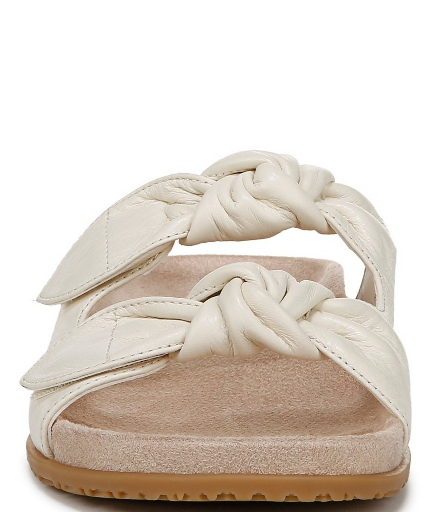 Vionic Elara Leather Knotted Detail Slide Sandals
