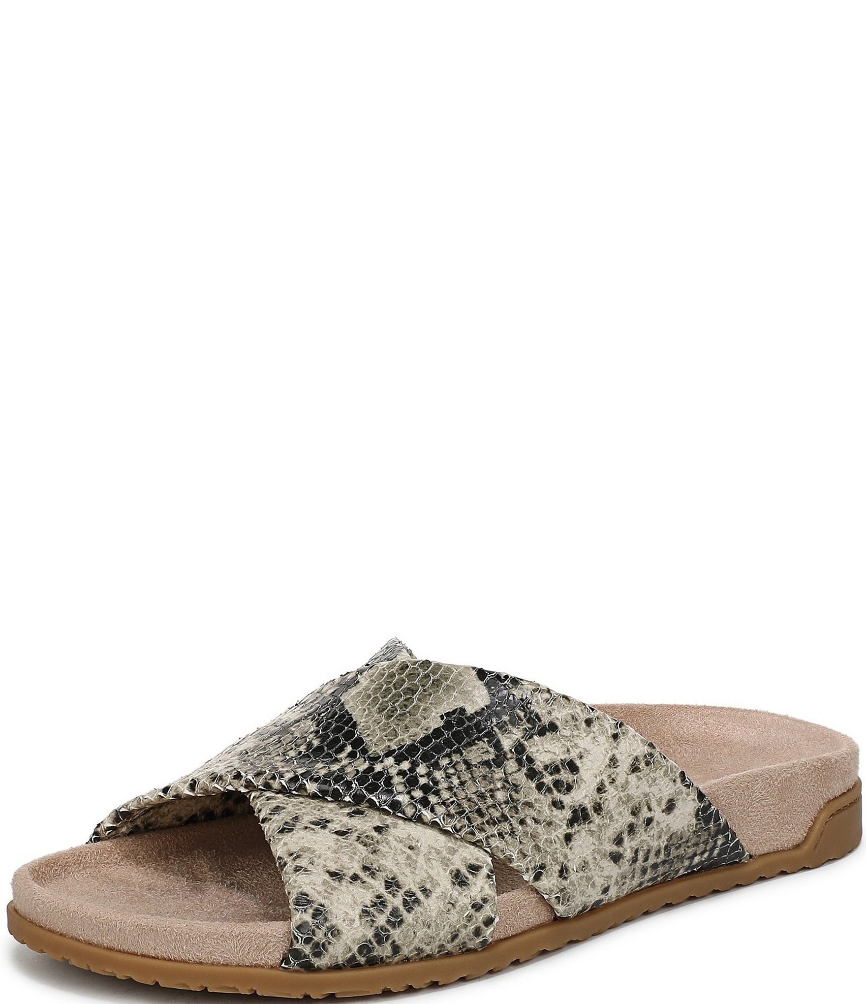 Vionic Etna Snake Leather Slide Sandals